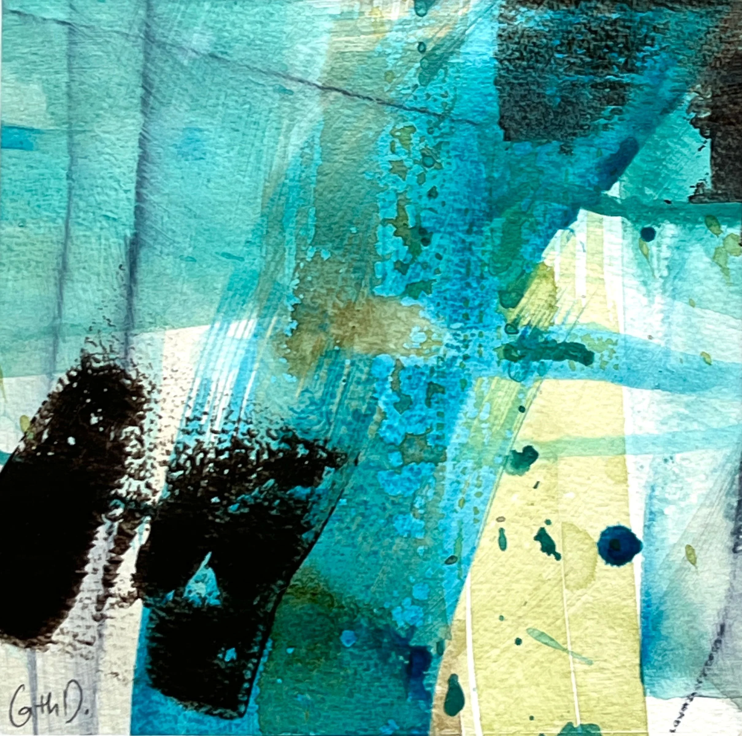 How Many kinds of Love 4 (2024). Mixed media on paper. 19.5 x 19.5cm, mounted with a 30 x 30cm white passe-partout. Available. €85.