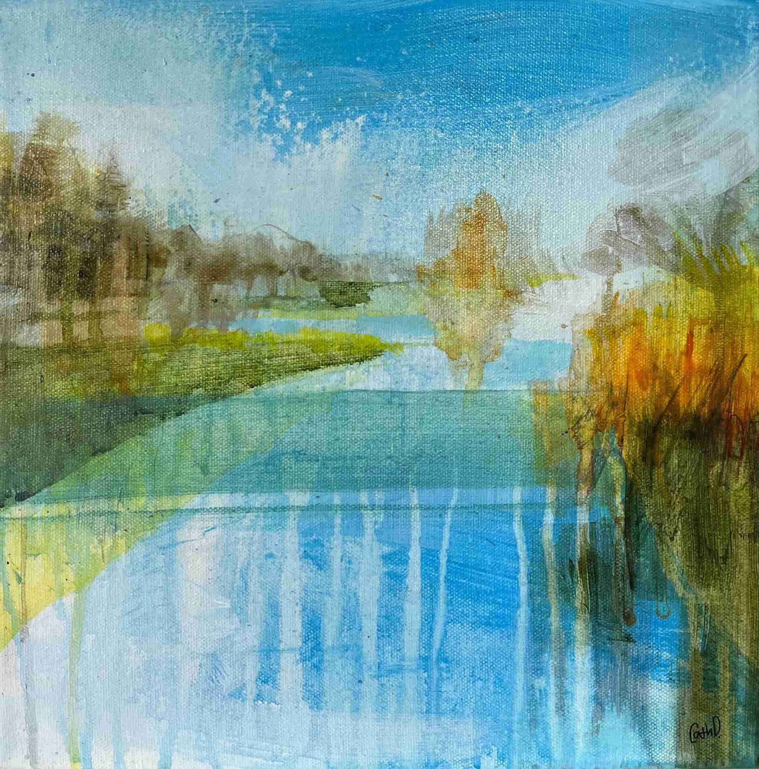 Wandelen 5 (2023). Acrylic on canvas. 30 x 30cm. Available. €225.
