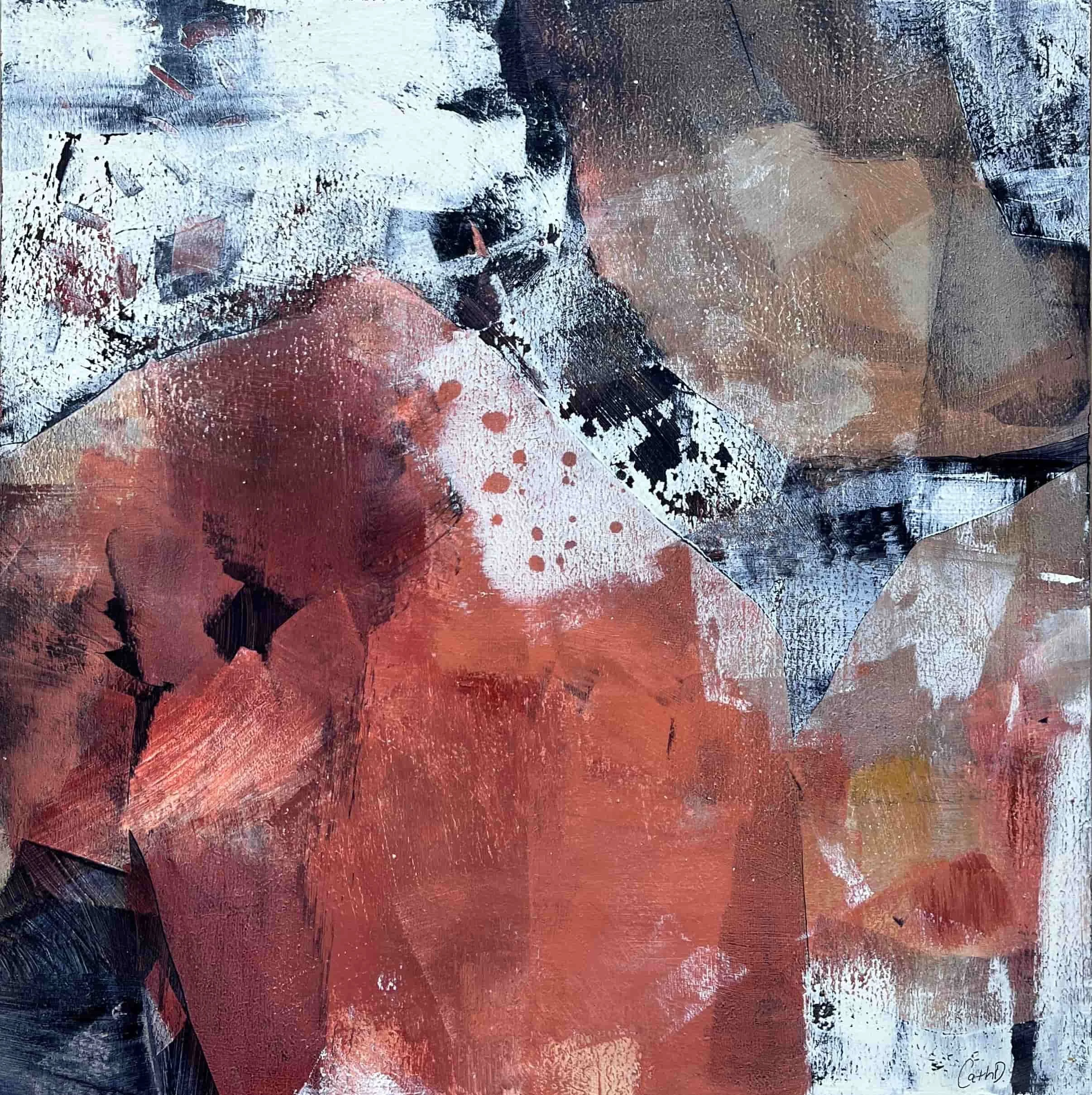 Resilience Grows (2025). Acrylic on wood panel. 40 x 40cm. Available. €340 framed with natural wood floating frame..