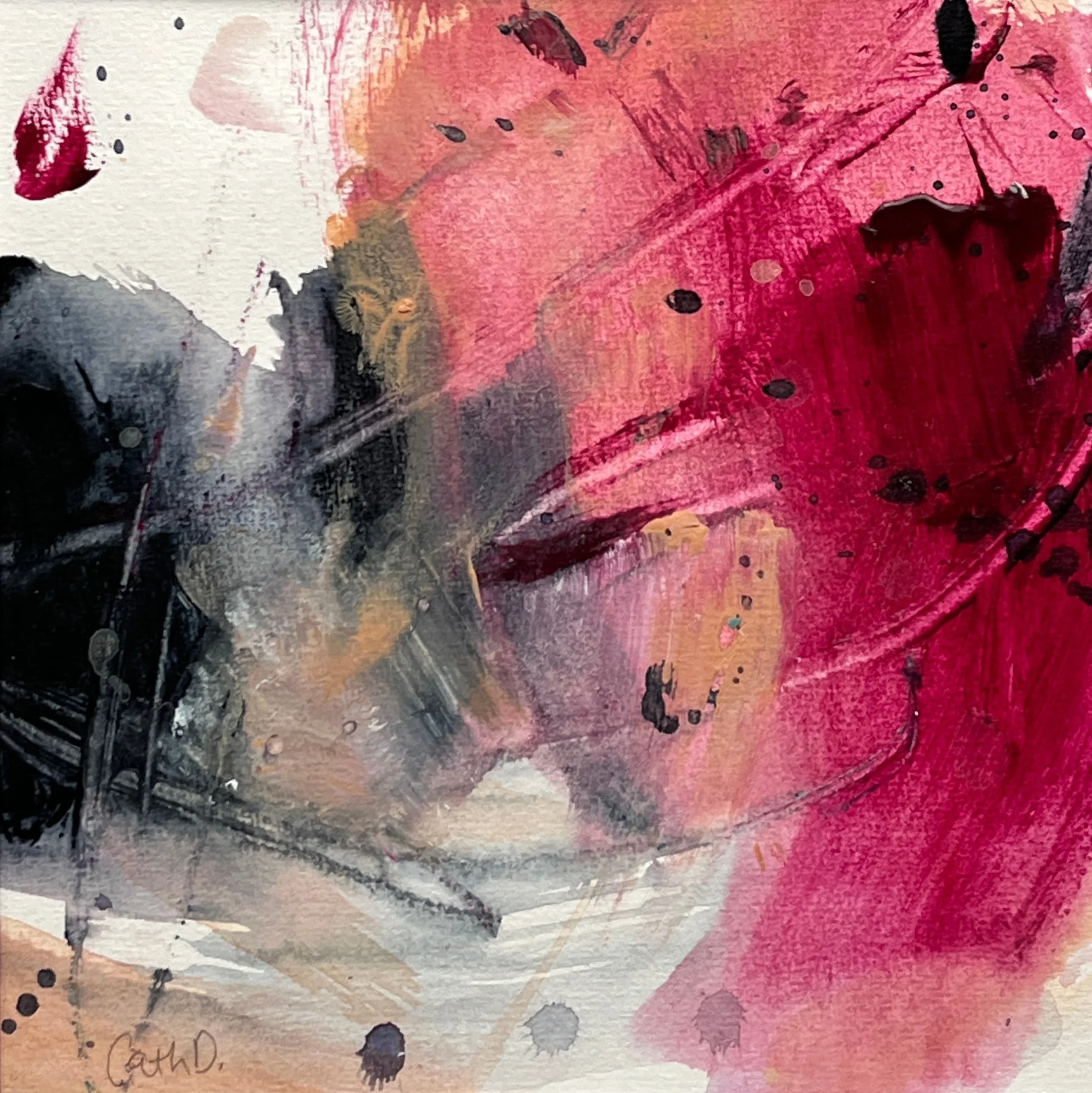 April in Paris Study 2 (2023). Acrylic on paper. 19.5 x 19.5cm. SOLD.