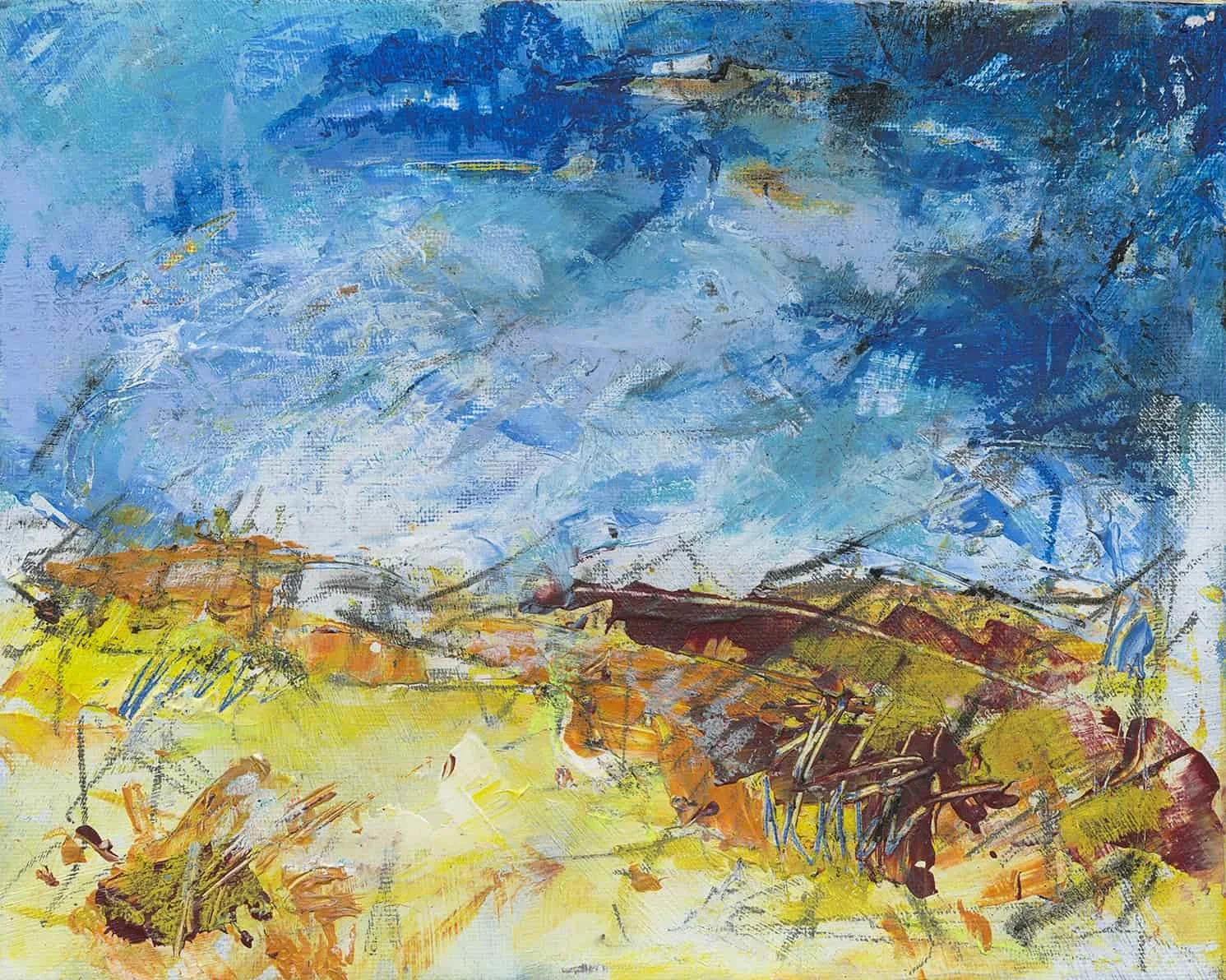 Spirit of Namibia 3 (2021). Acrylic on canvas. board. SOLD.