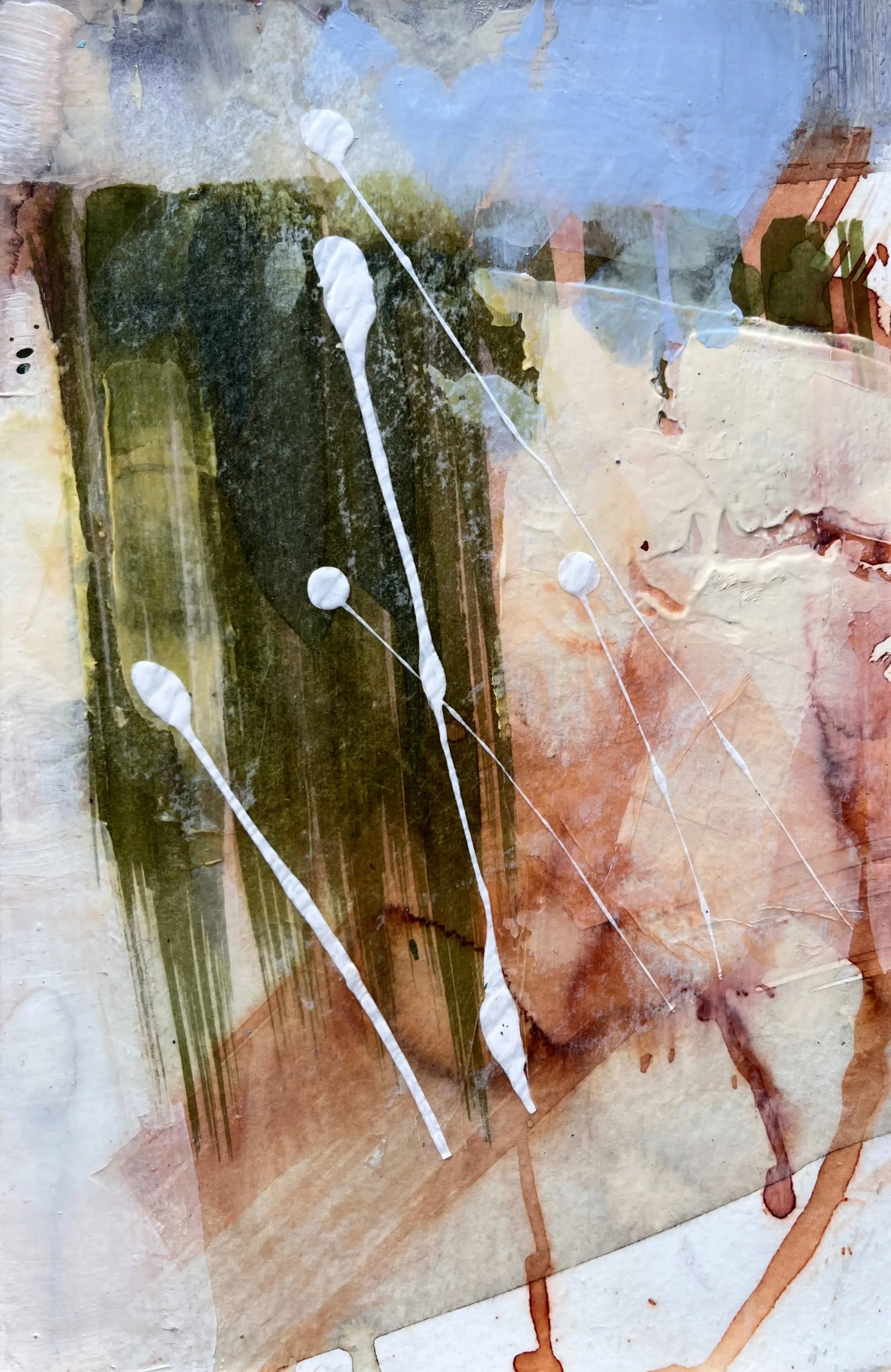 Landscapes of Cornwall 6 (2024). Mixed media on paper. 15 x 22.5cm. Available. €105.