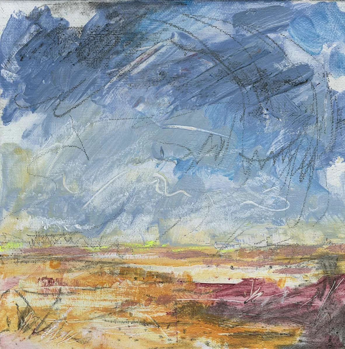 Spirit of Namibia 6 (2021). Acrylic on canvas. board. SOLD.