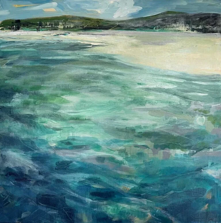 Beach Therapy 16 (2023). Acrylic on canvas. 60 x 60cm. Available. €580.