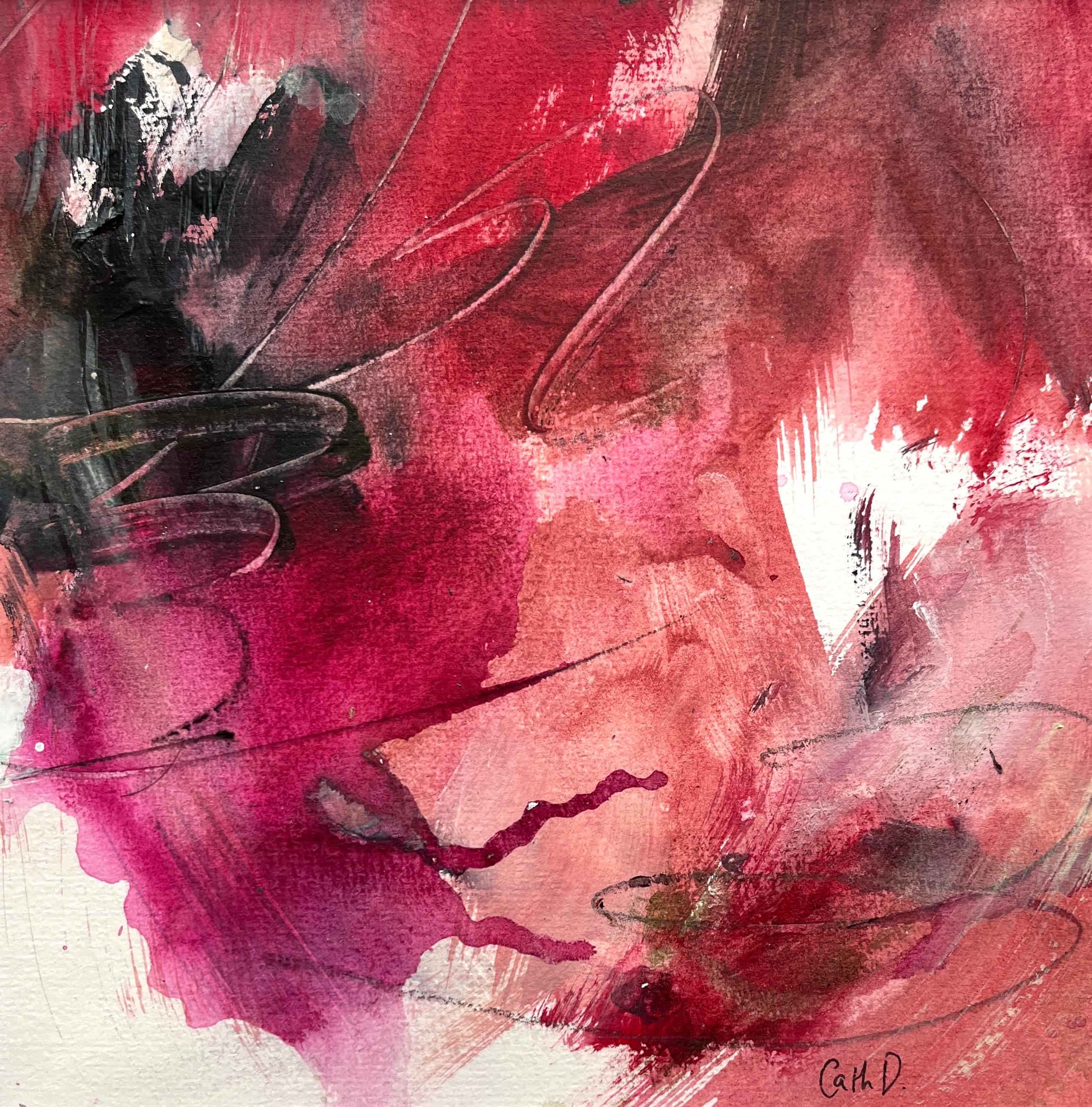 April in Paris Study 17 (2023). Acrylic on paper. 19.5 x 19.5cm, mounted with a 30 x 30cm white passe-partout. Available. €85.