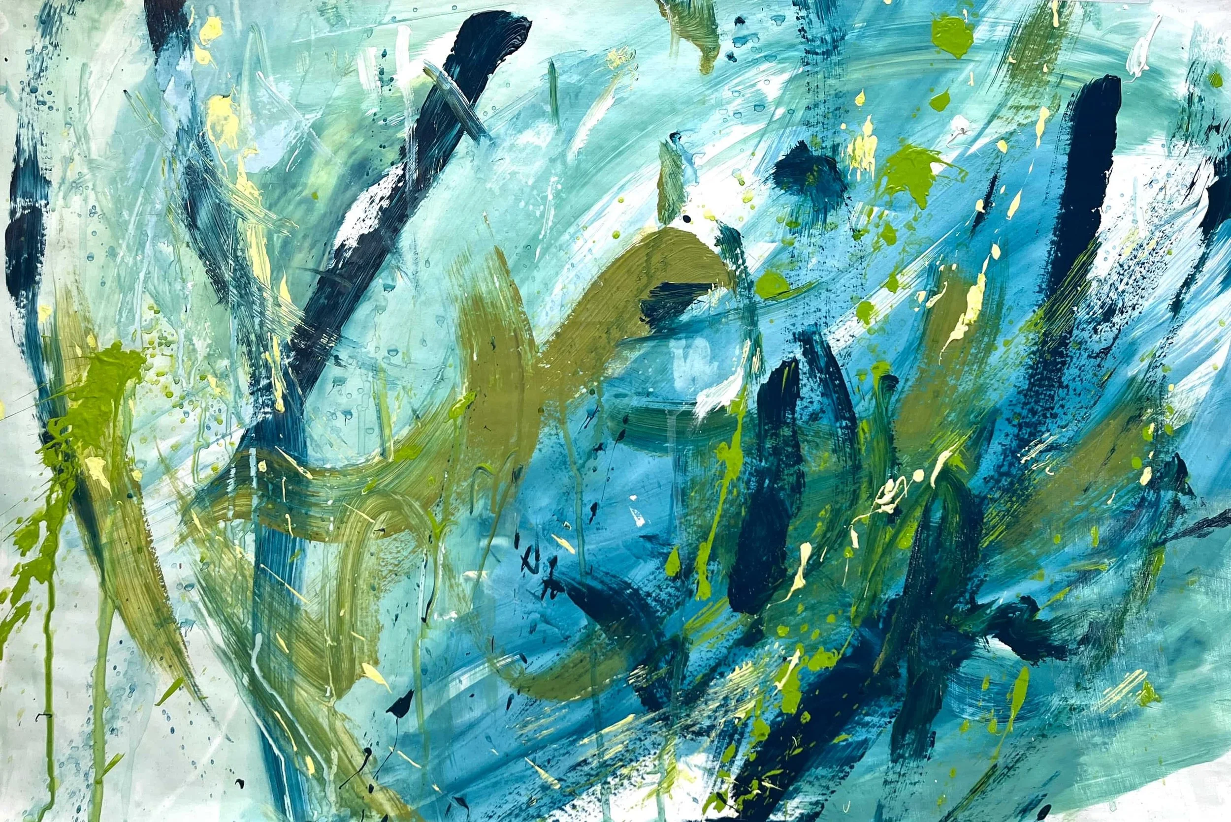 I Tossed My Cares into the Wind (2024). Acrylic on paper. 74 x 60cm. Available. €640.