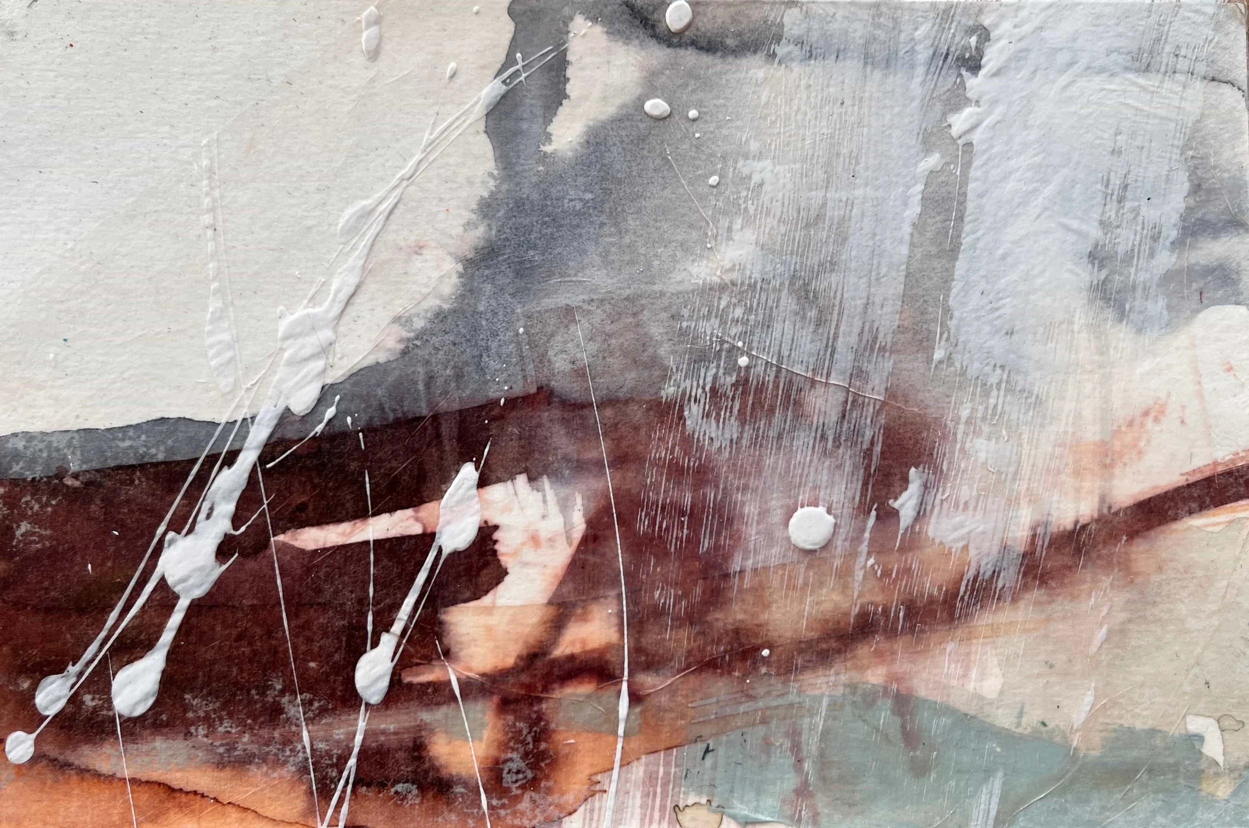 Landscapes of Cornwall 2 (2024). Mixed media on paper. 22.5 x 14.5cm. Available. €105.