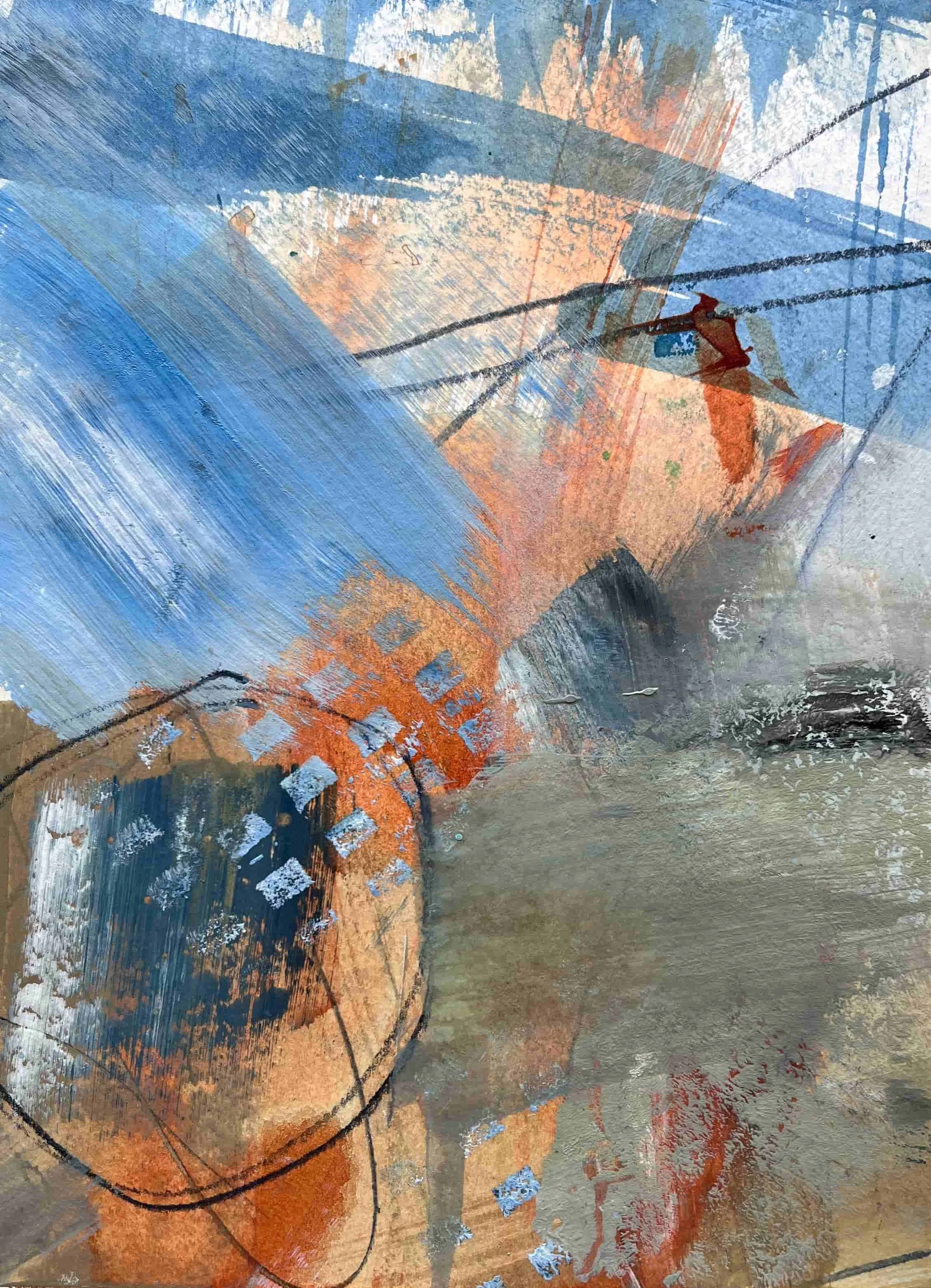 Calm in the Storm 5 (2024). Mixed media on paper. 17.5 x 24cm. Available. €130.