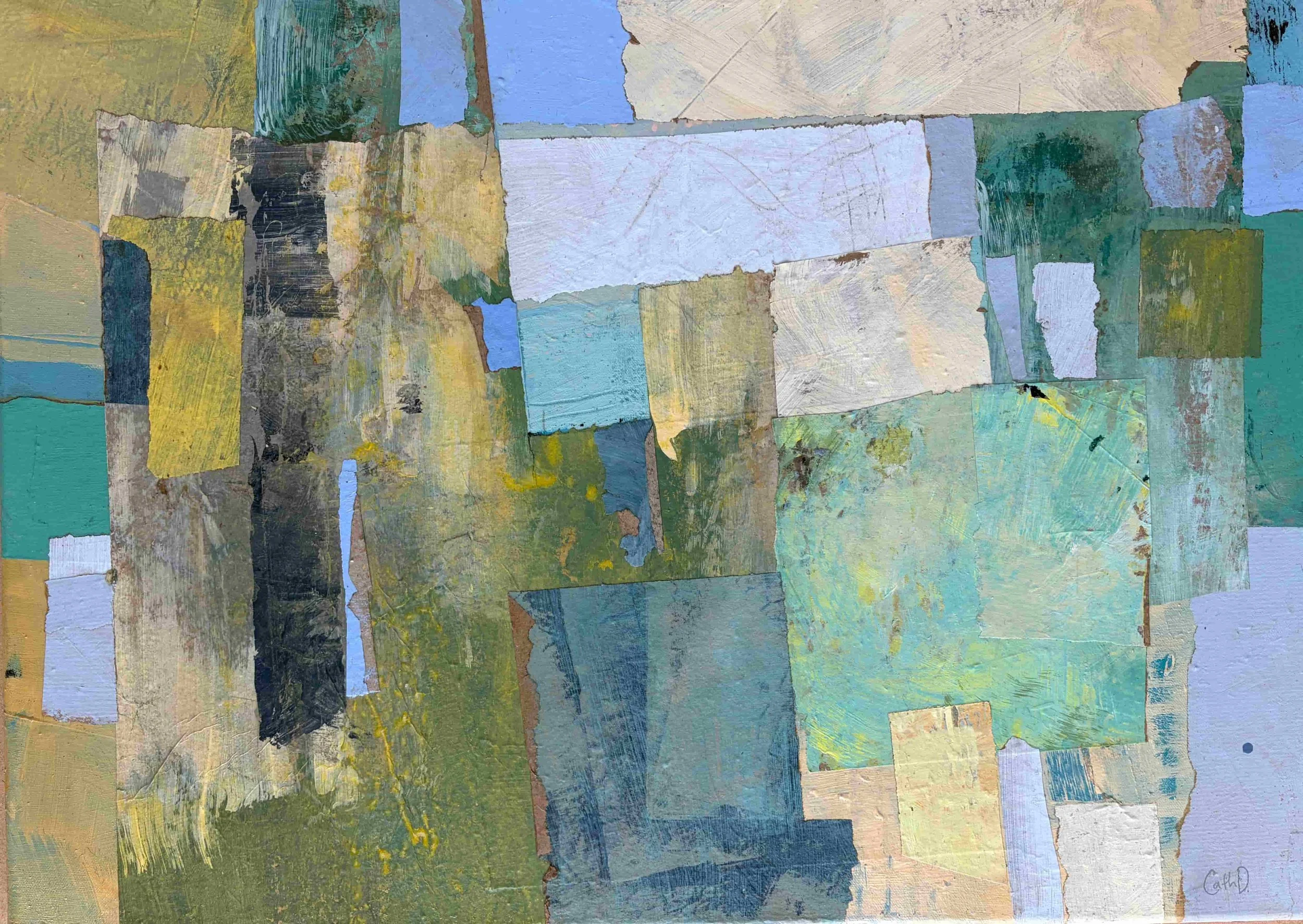 The Sun's Birthday (2026). Recycled painted paper and acrylic on canvas. 70 × 50 cm. €660