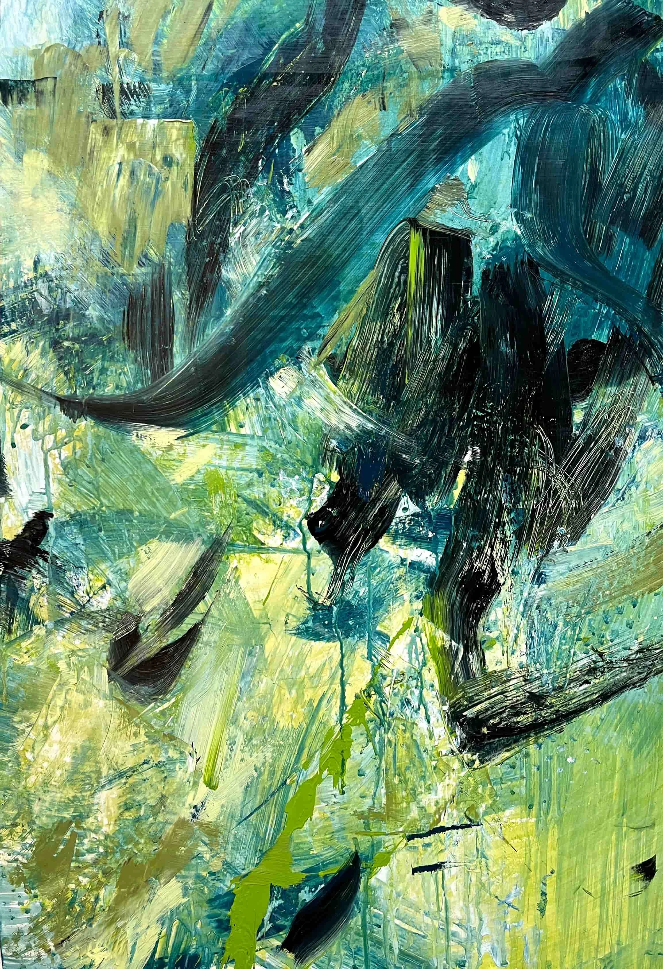 Hope Is The Thing With Feathers (2024). Acrylic on paper. 50 x 73cm. Available. €640.