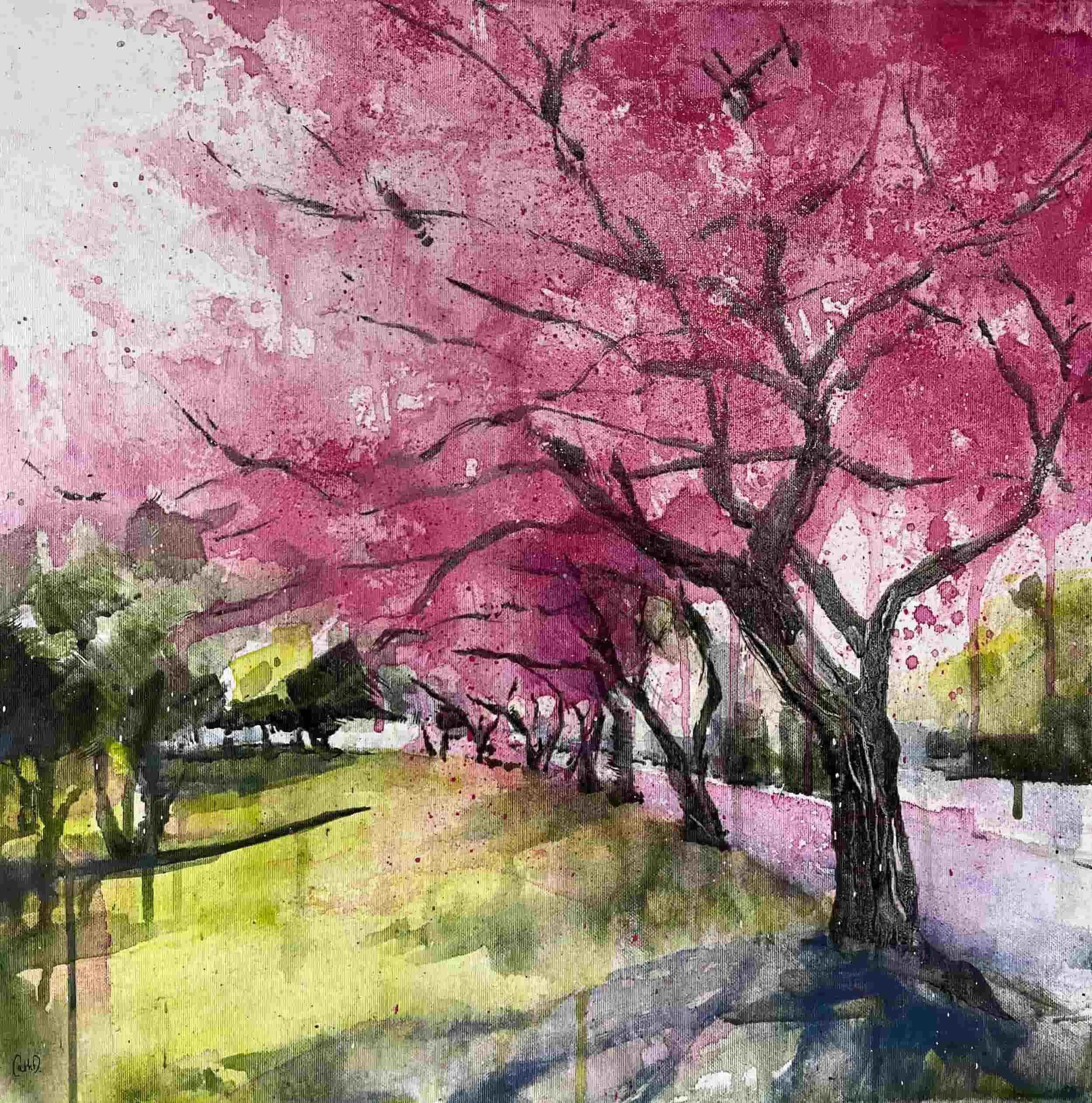 Pathways 7 (2023). Mixed media on canvas. 50 x 50cm. Available. €480.
