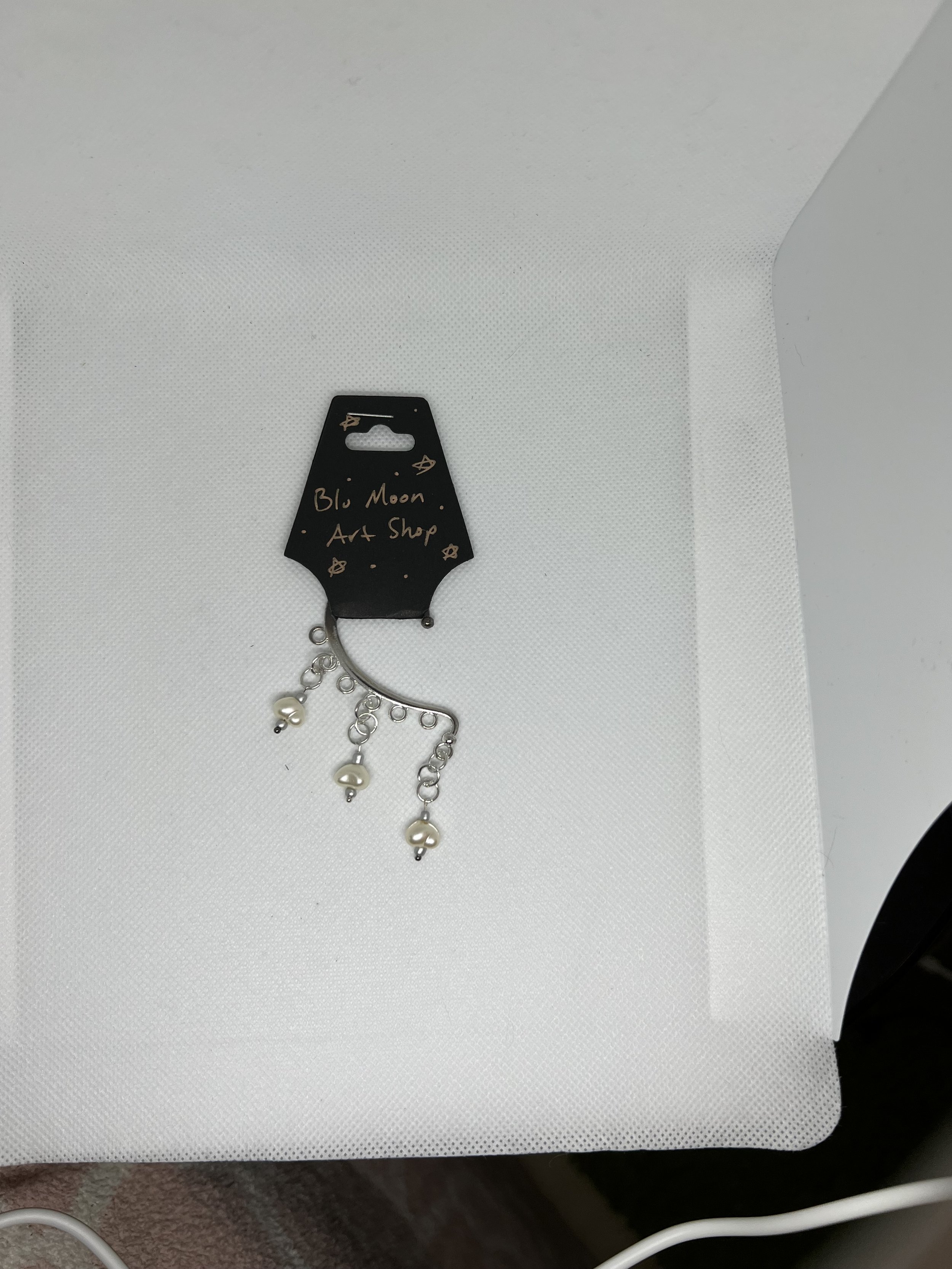 Silver Pearl Ear Cuff