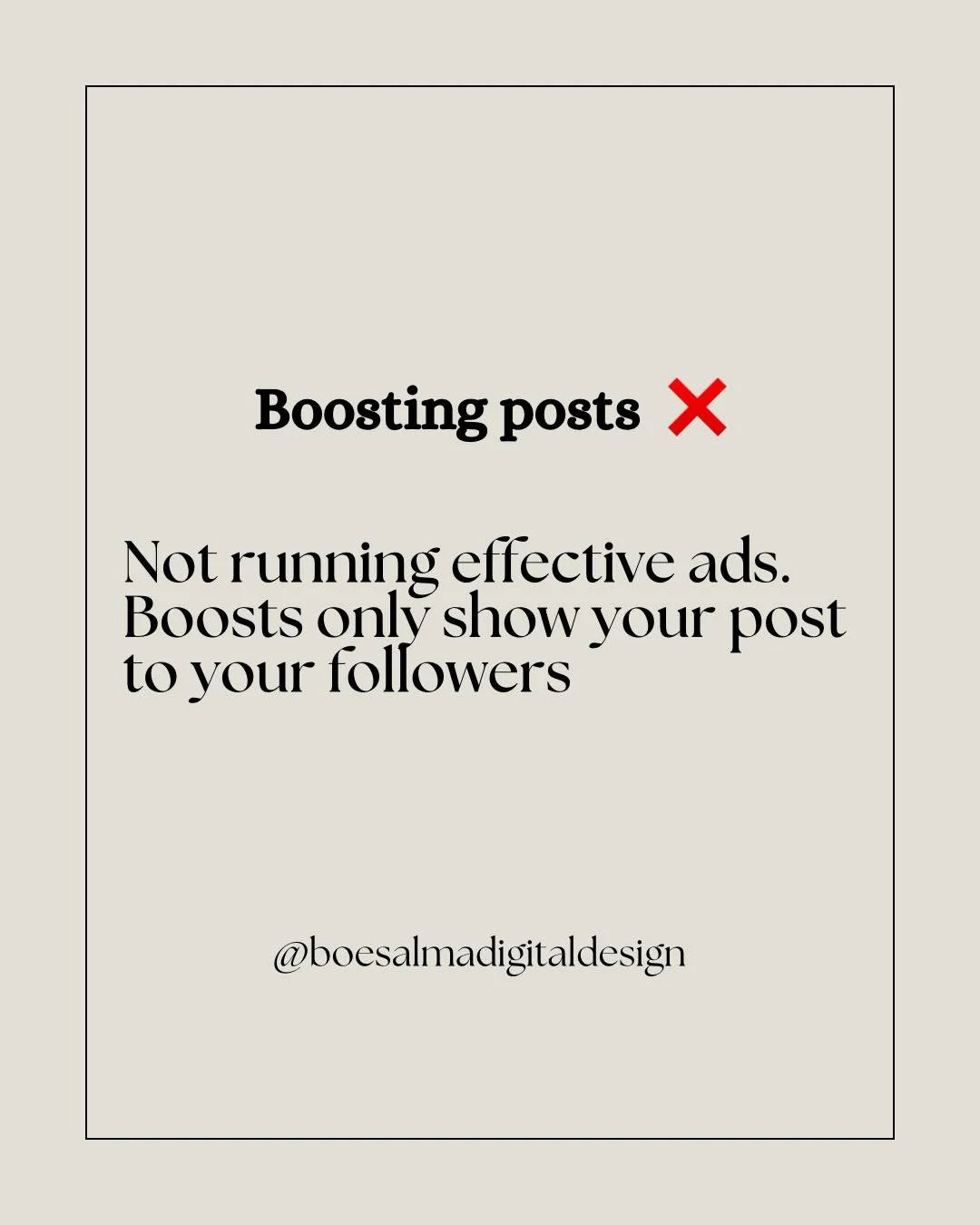 ‼️ Stop throwing money at posts. A boost only reaches people who already follow you. ❌ #marketingmindset  #socialmedia #adstrategy #digitalmarketingtips #smallbusinessowner