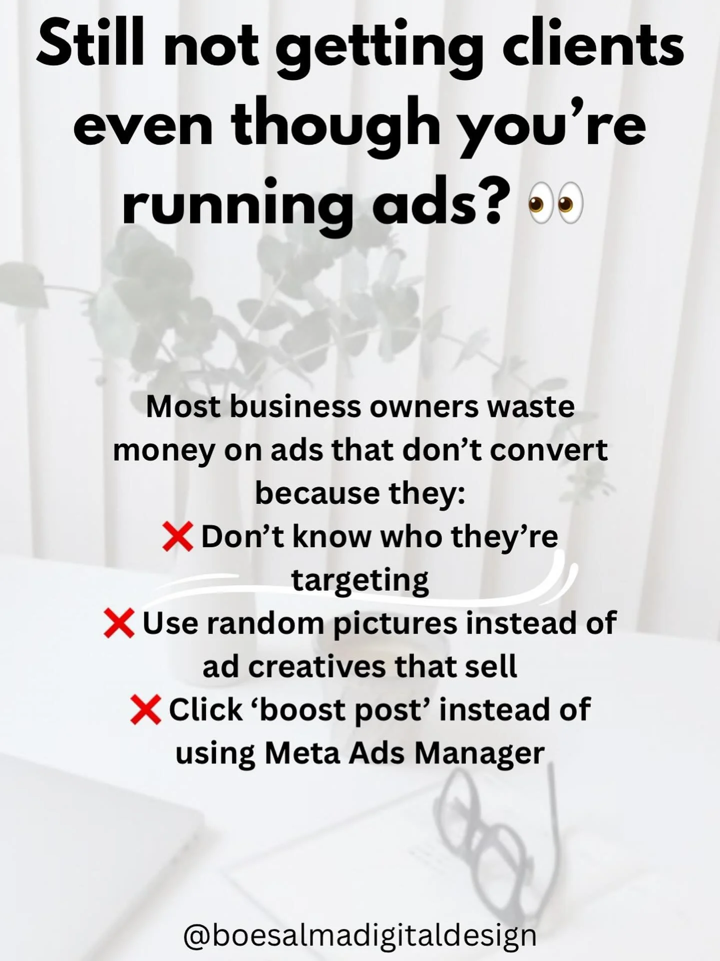 If this sounds familiar &mdash; don&rsquo;t worry, you&rsquo;re not alone.
Let me help you create an ad that actually gets results.

👉 DM me &ldquo;ADS&rdquo; and I&rsquo;ll review your ad setup for free.

#ads #adsmanager #facebookads #instagramads