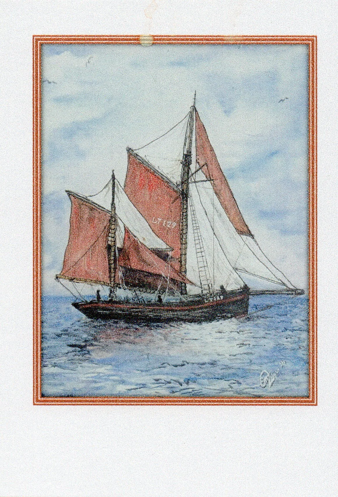 Water Colour Greetings Card of Jubilee LT129 Pack of 4