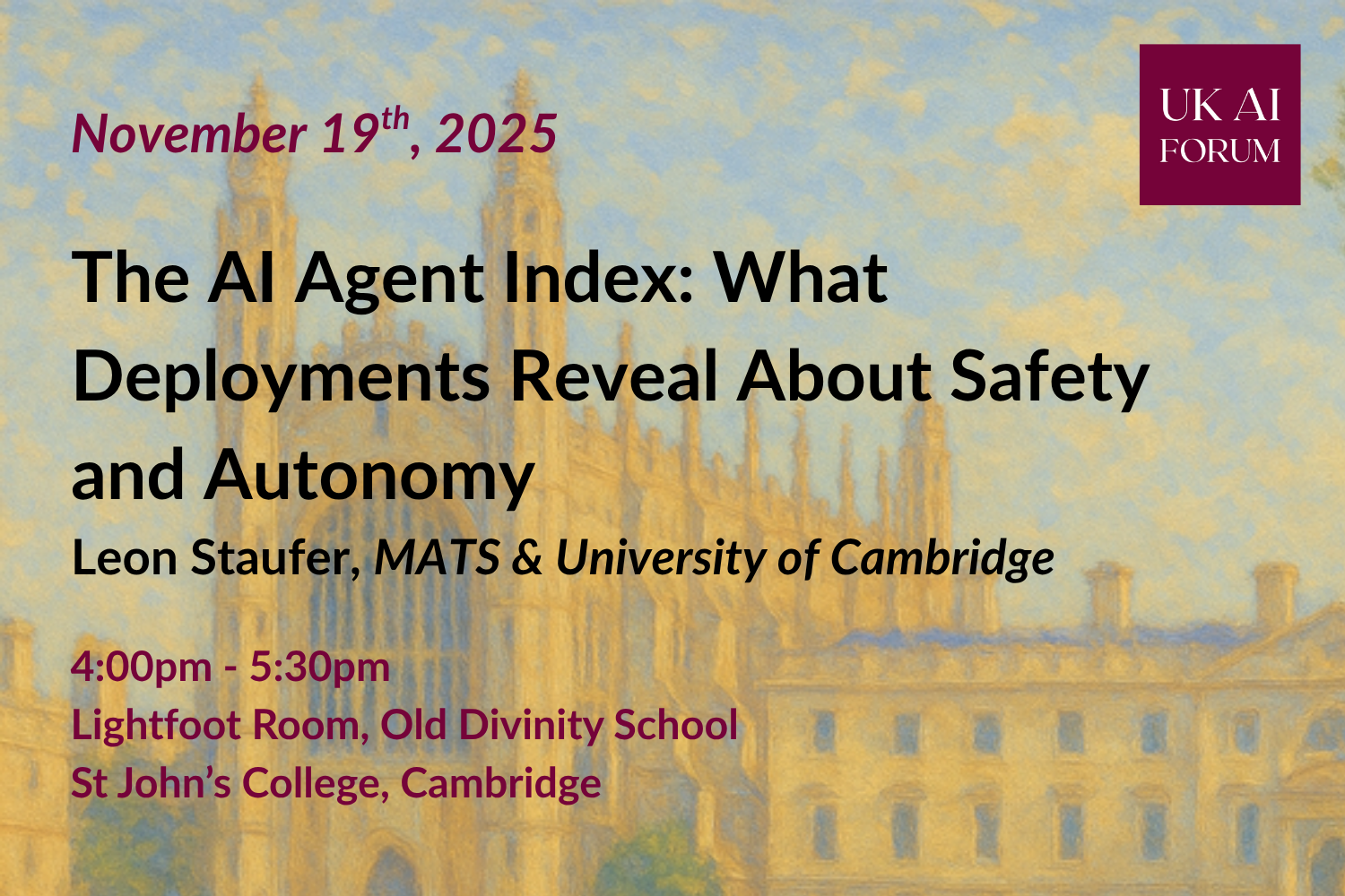 The AI Agent Index: What Deployments Reveal About Safety and Autonomy (Leon Staufer, MATS & University of Cambridge)