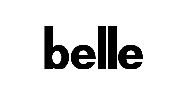 Black background with the word 'belle' written in lowercase white letters.