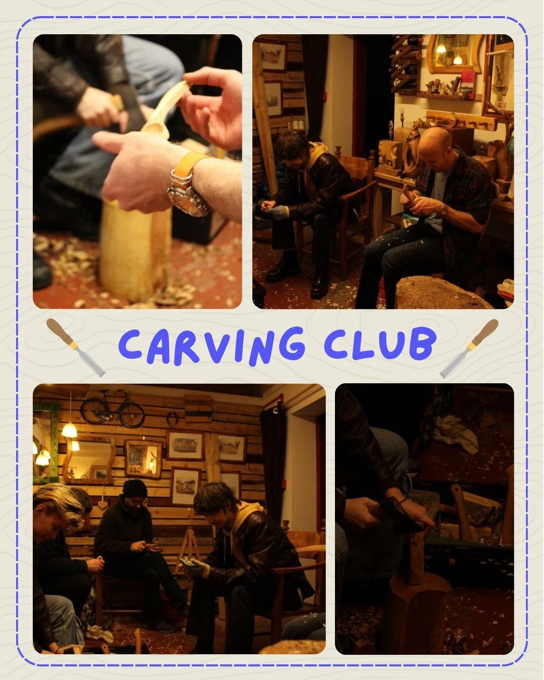 Autumn is here, and carving club has been getting in the mood by layering up and getting into the cozy vibes 🍂 

If you already have some wood-carving experience and are looking for a place to hone your skills, carving club is the place for you! We 