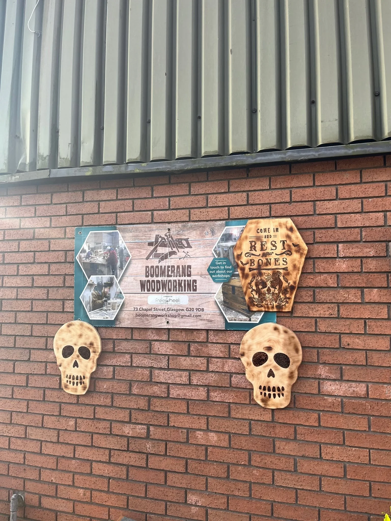 Halloween decor, Boomerang style! 

These fab decorations were made by Mary using pyrography (wood-burning), and are hanging outside the workshop for spooky season. Happy Halloween from all at Boomerang 👻

 #halloweendecorating #pyrography #spooky