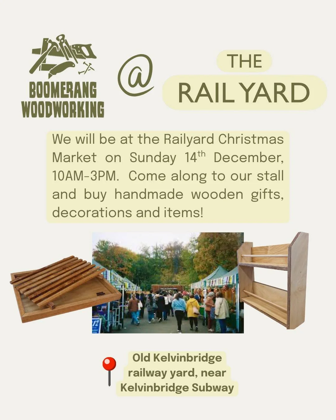 Can't make it to our Christmas Fair this Saturday?

Not to worry, we will be at the Railyard Christmas Market this Sunday 14th selling lots of handmade wooden items and gifts. See you there, 10AM-3PM!

 #woodworking #communityworkshop #Christmas #chr