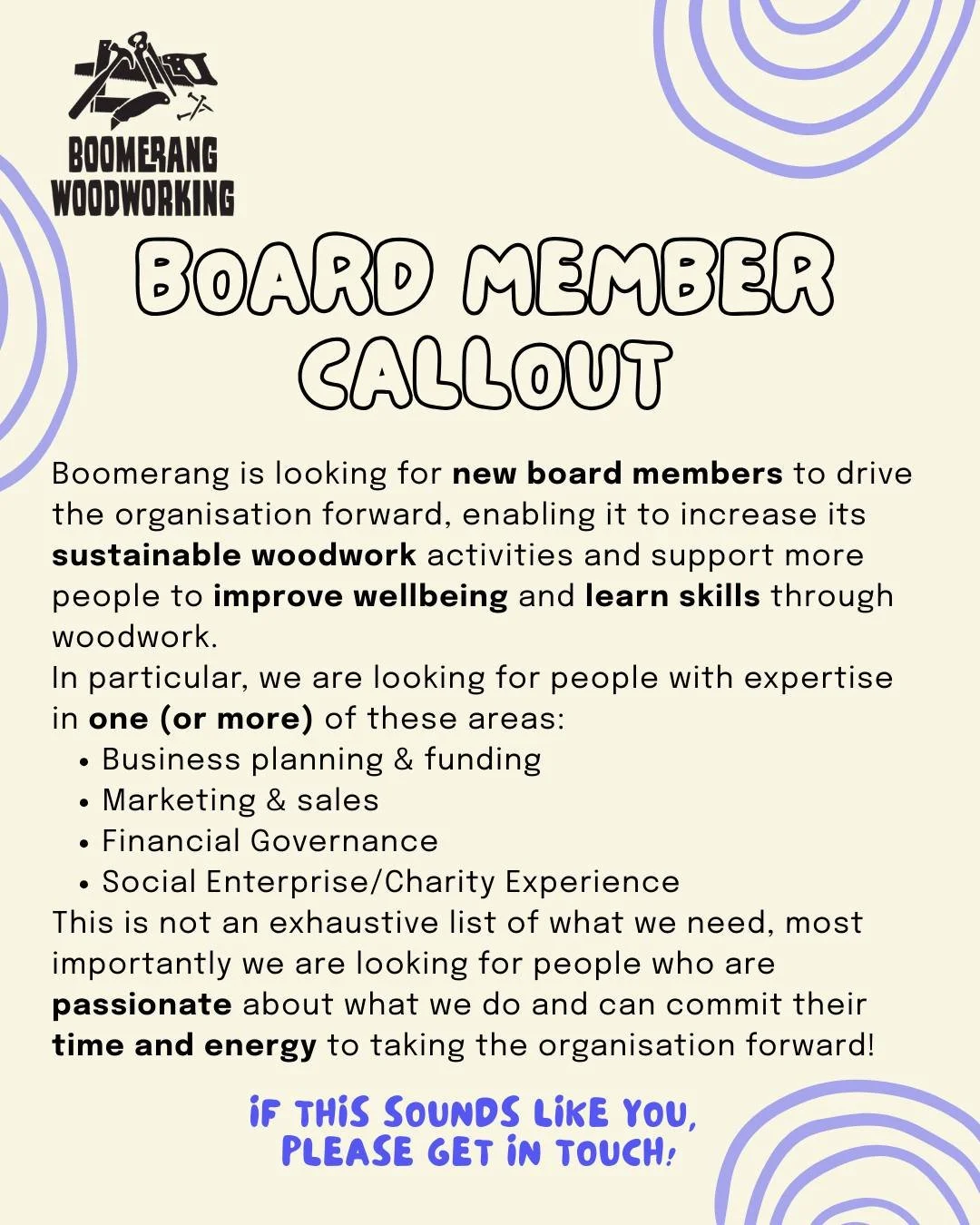 We are on the hunt for new people to join our Board of Directors! We are looking for people who can help drive our community organisation forward, and who are passionate about the work that we do. 

You can find out more by getting in touch with us, 