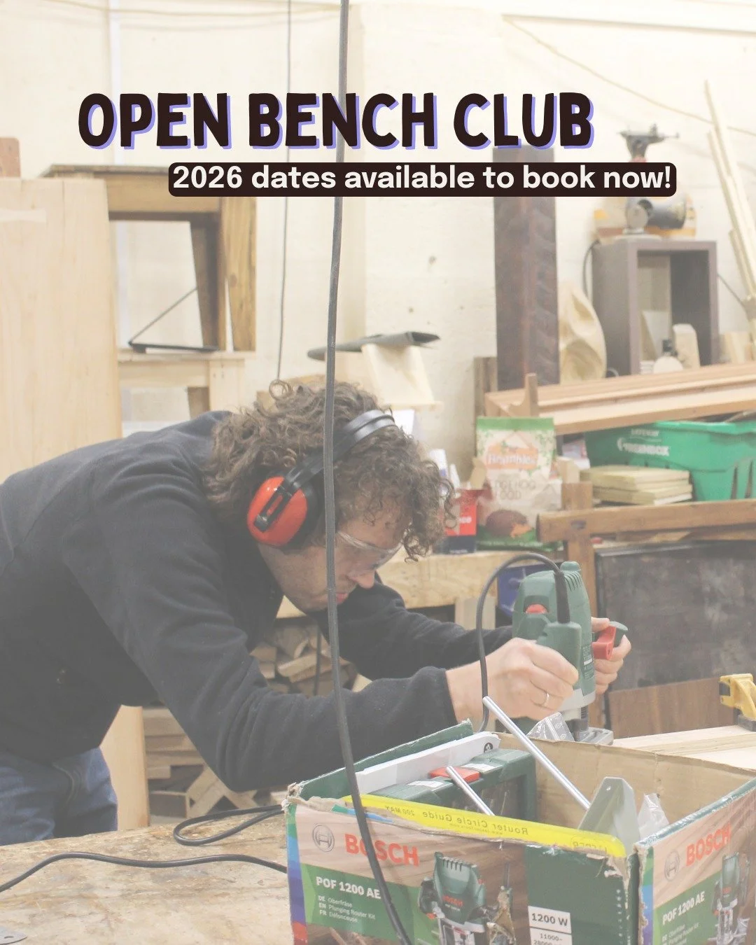 Looking to pick up a new skill or hobby in 2026? Open Bench Club is the perfect place 🔨

Come along and learn to make one of our beginner projects, or use our tools and space to work on your own projects. 

2026 dates are available to book at the li