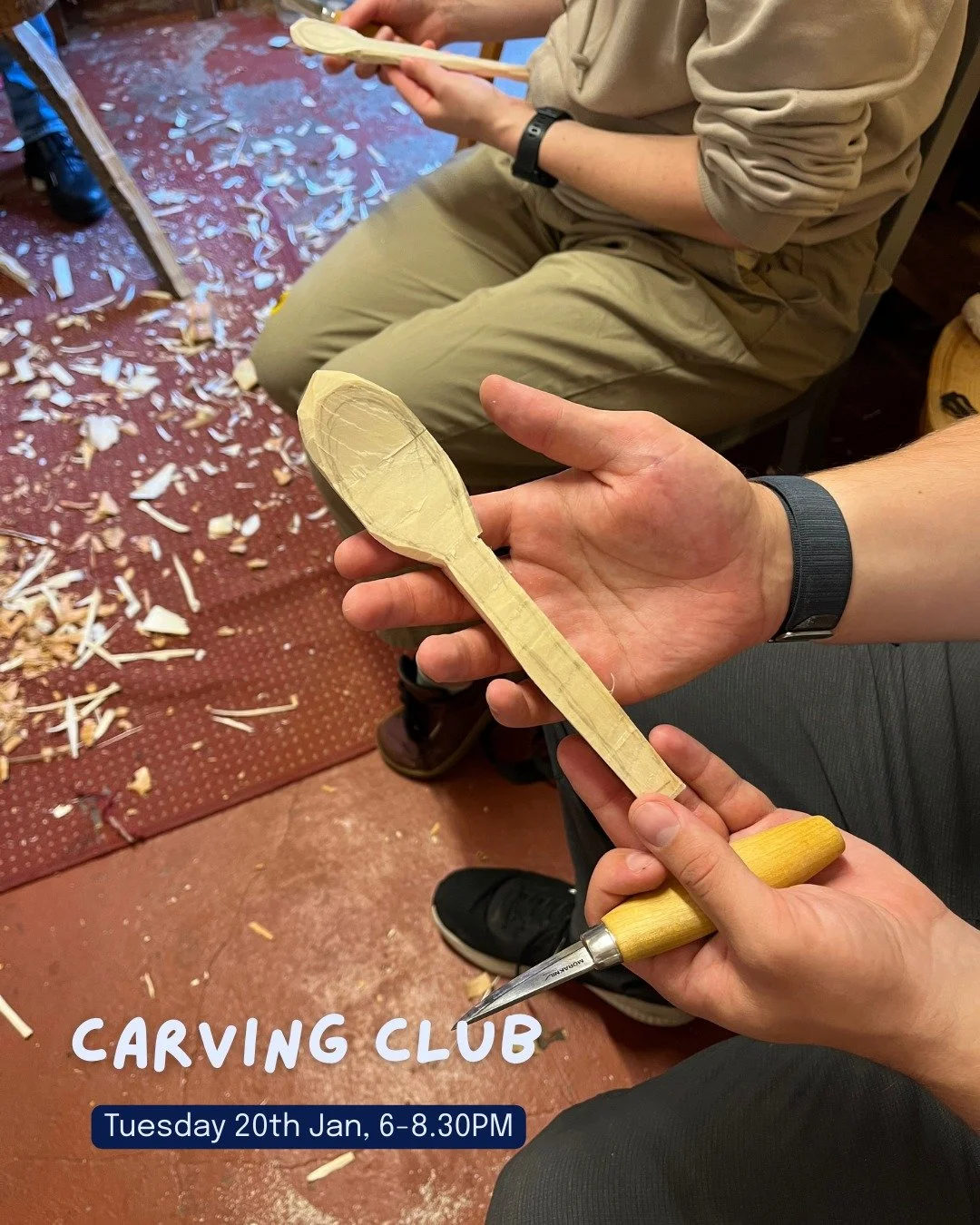 CARVING CLUB 🥄

Carving Club is on tomorrow, 6-8.30PM. 

This is a drop-in session for experienced woodcarvers to work on green woodcarving in the company of other carvers and whittlers. 

 #woodworking #workshops #maryhill #carvingclub #spooncarvin
