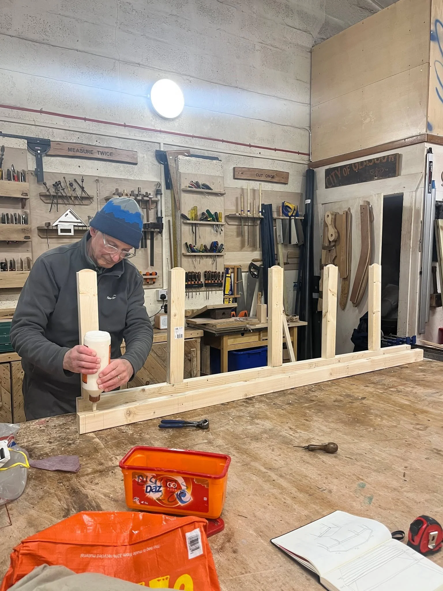Open Bench Club is back in full swing! 

Our session last week included people making a frame for shelves, a bird box and more! 

Emily is also in the final phases of finishing the new legs for the spinning wheel she is restoring. 

Both beginners an