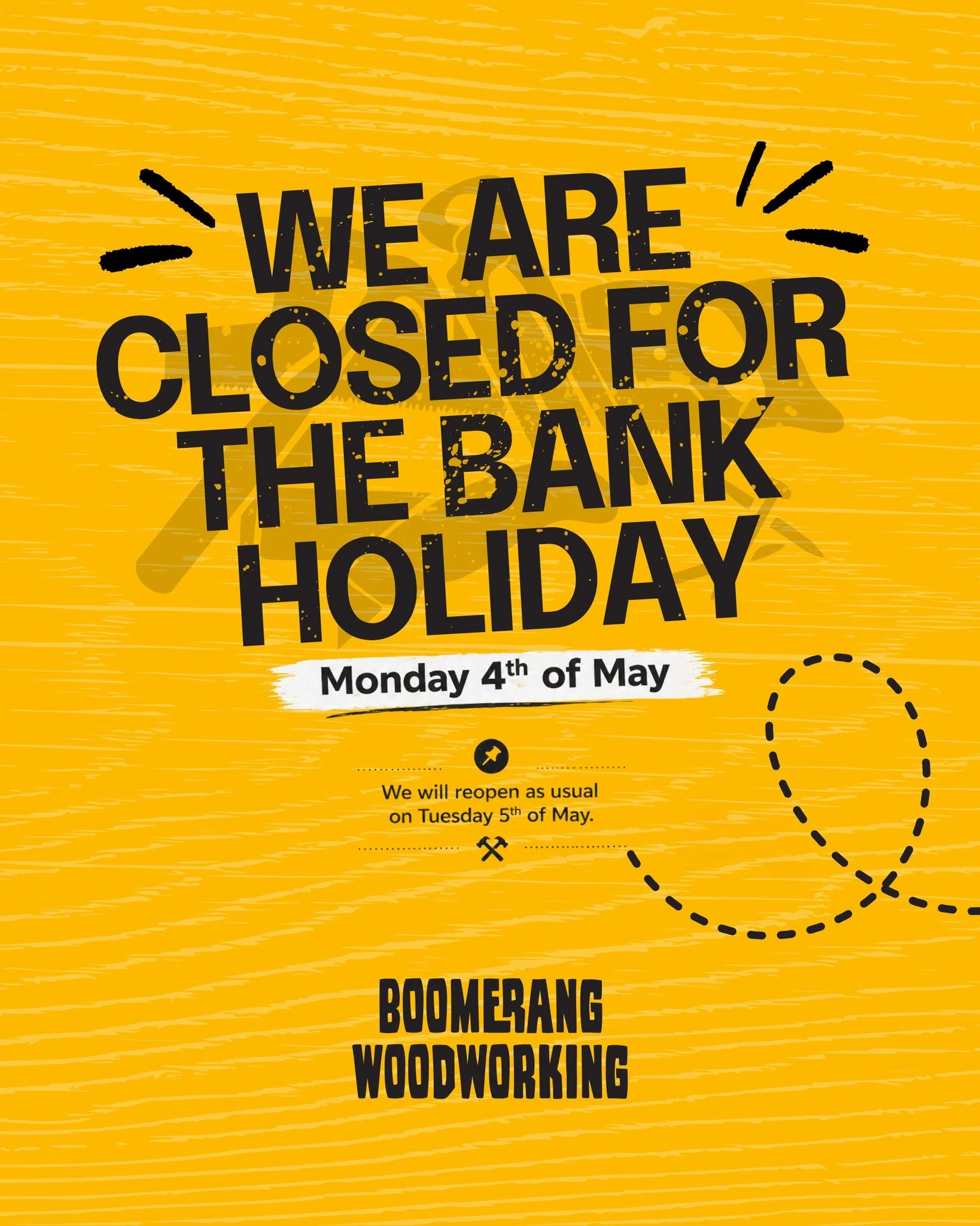 We&rsquo;re closed today for the bank holiday. We will be back to business as usual on Tuesday, 5th of May.