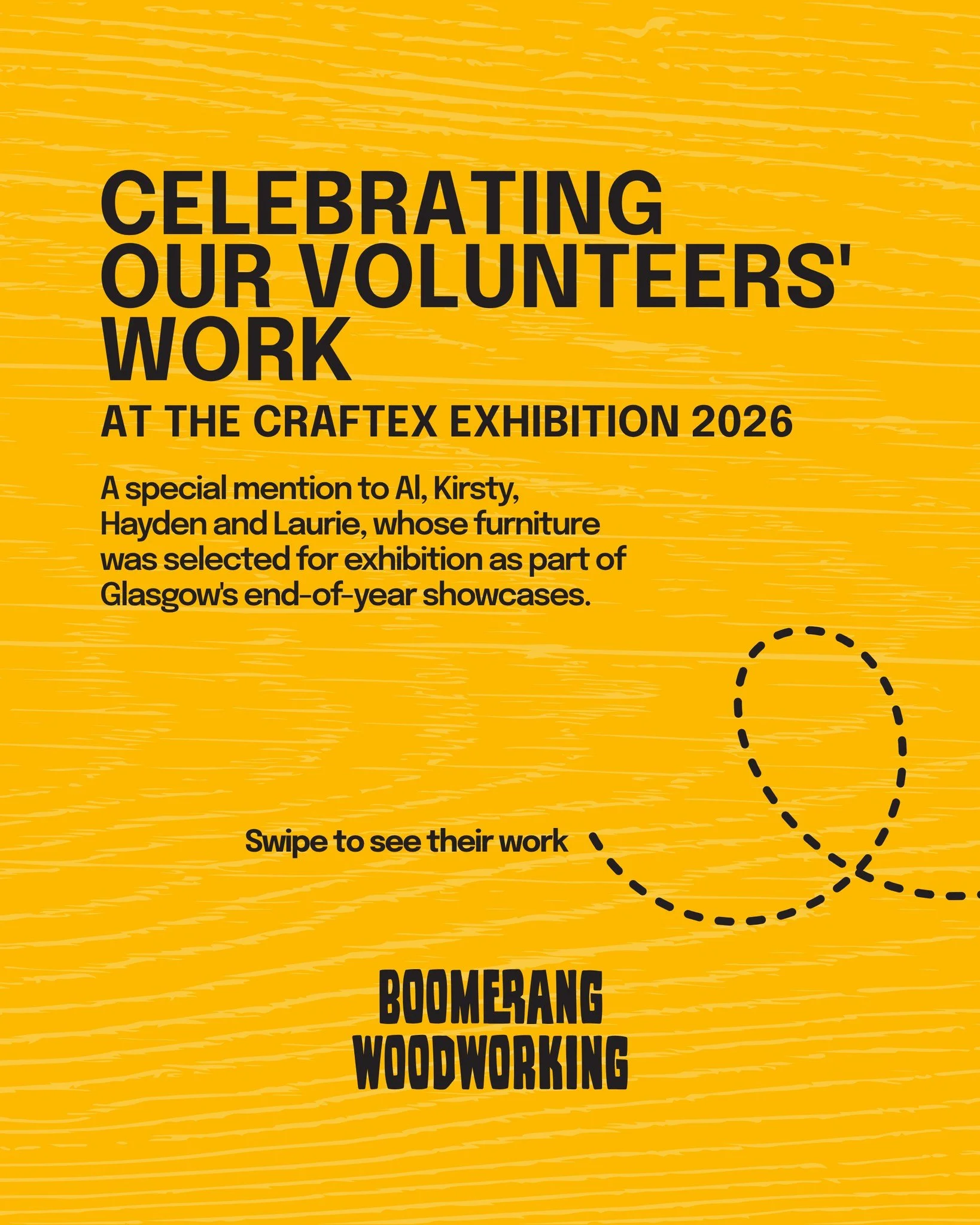 We had a great time visiting the Craftex Exhibition at @tradeshouse  over the weekend and seeing the amazing work being produced across Glasgow's colleges.

A special shoutout goes to our volunteers Al, Kirsty, Hayden and Laurie, who all had furnitur