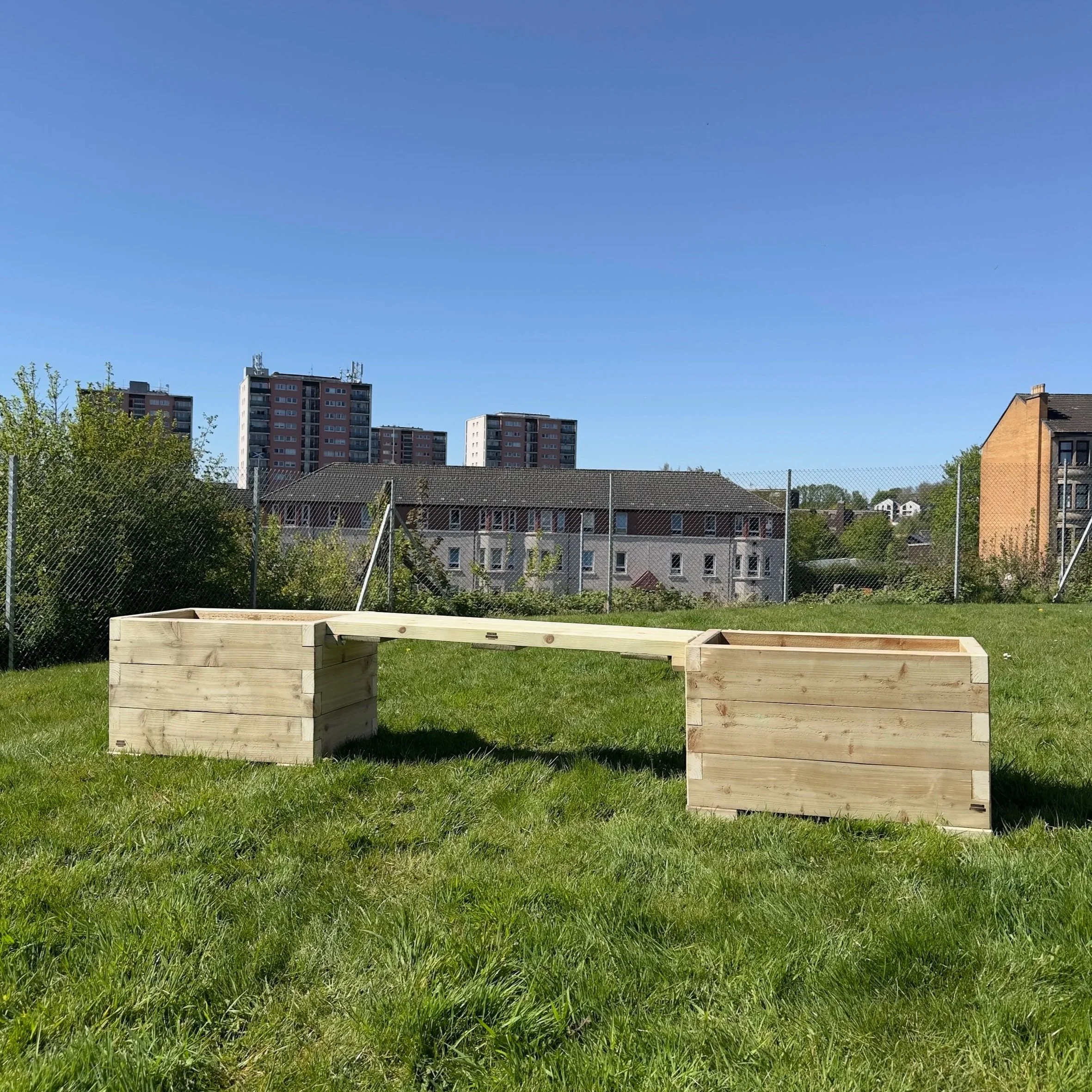 Handmade Planter Box with Bench | Treated Pine