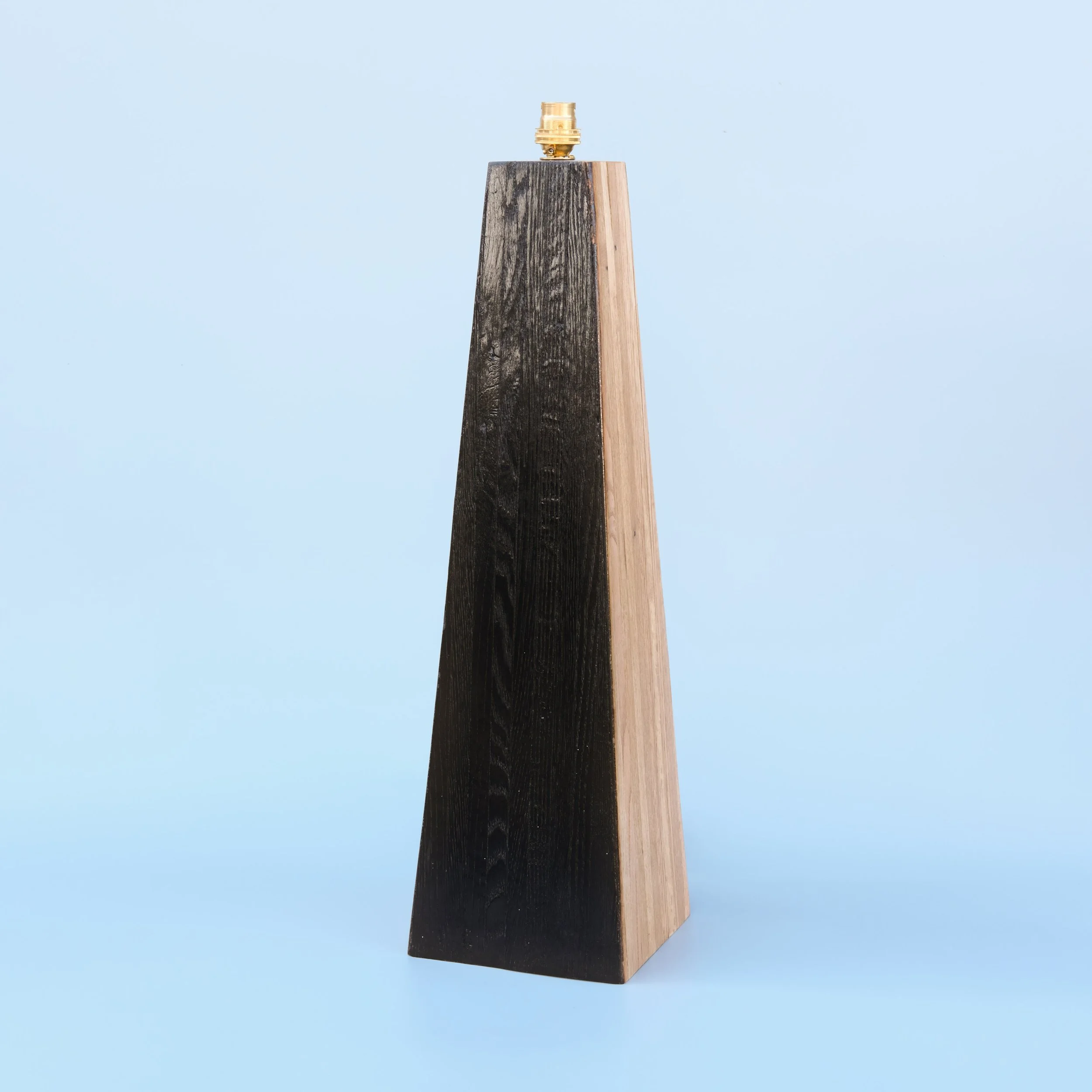Tall Reclaimed Oak Lamp | Shou Sugi Ban Table Lamp