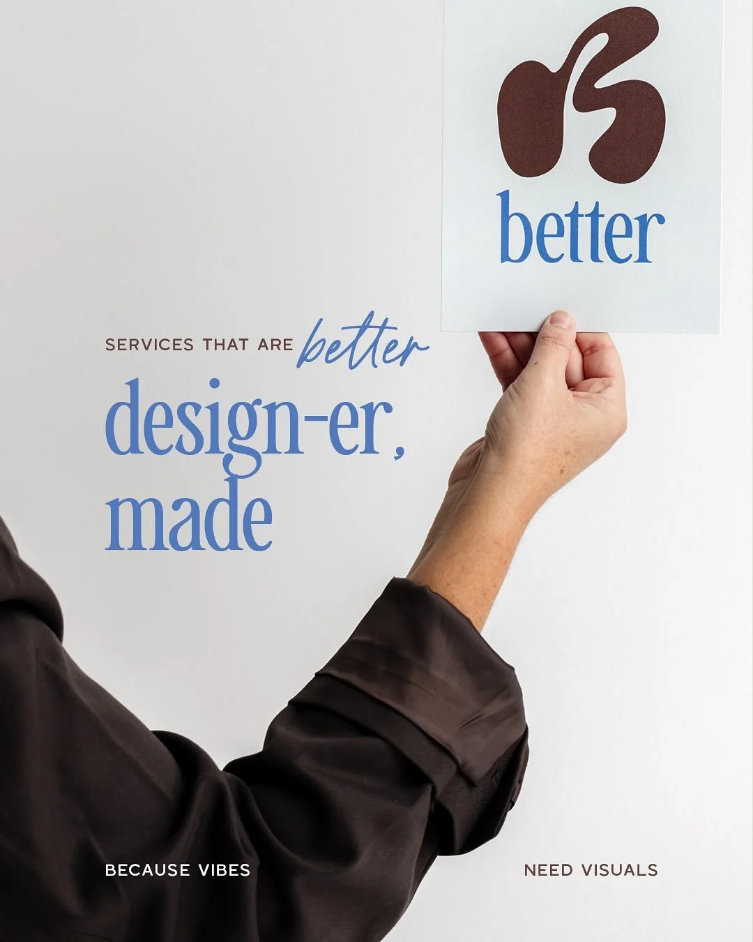Services that are better, design-er made.

Your brand deserves the whole package. Visual purpose, brand assets and a whole lot of personality. Backed by a designer who understands the brief, your audience, your brand story - the &lsquo;outside thinke