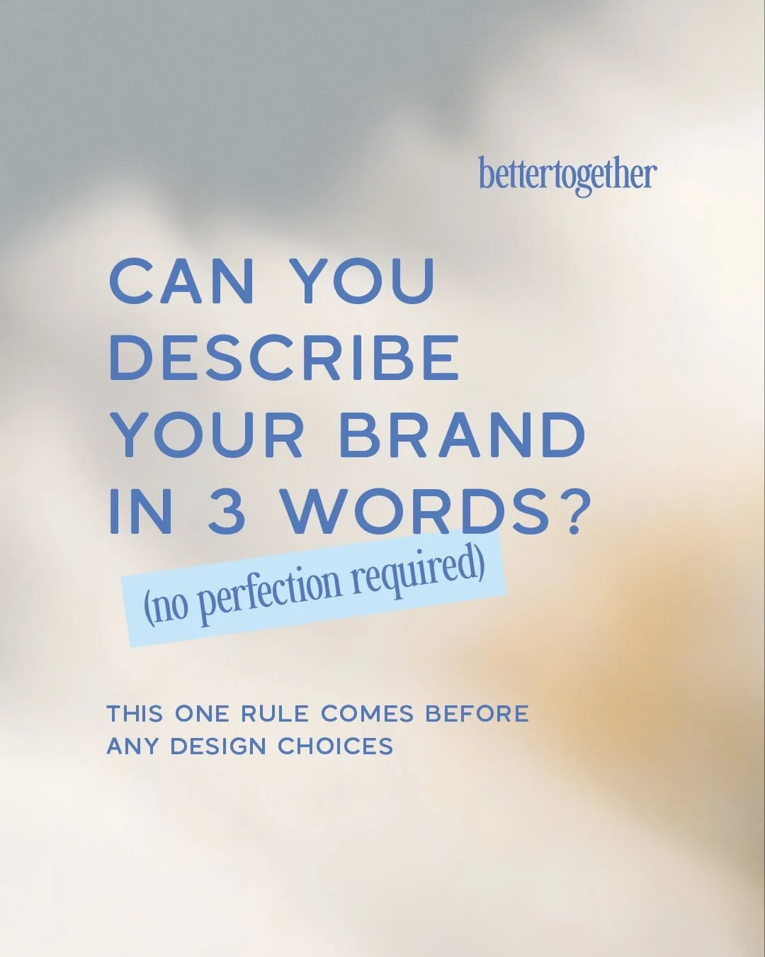 Three words I use to describe my branding studio:
Creating Better Brands 🩵

They guide every decision I make; before logos, colors, or vibes ever come into play.

What are your three words?

If you&rsquo;re feeling stuck, outgrown, or unsure what yo