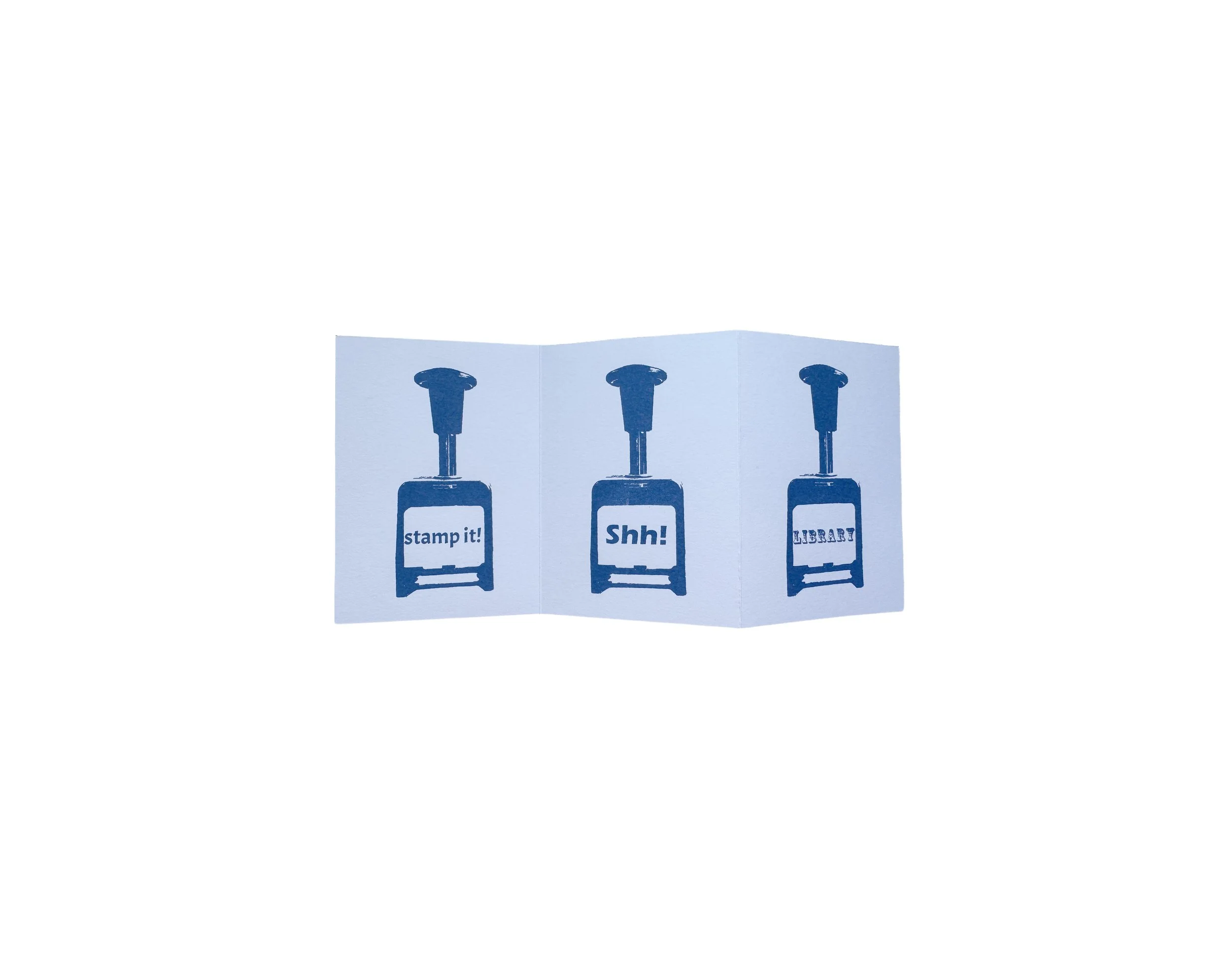 Three Library Stamps card
