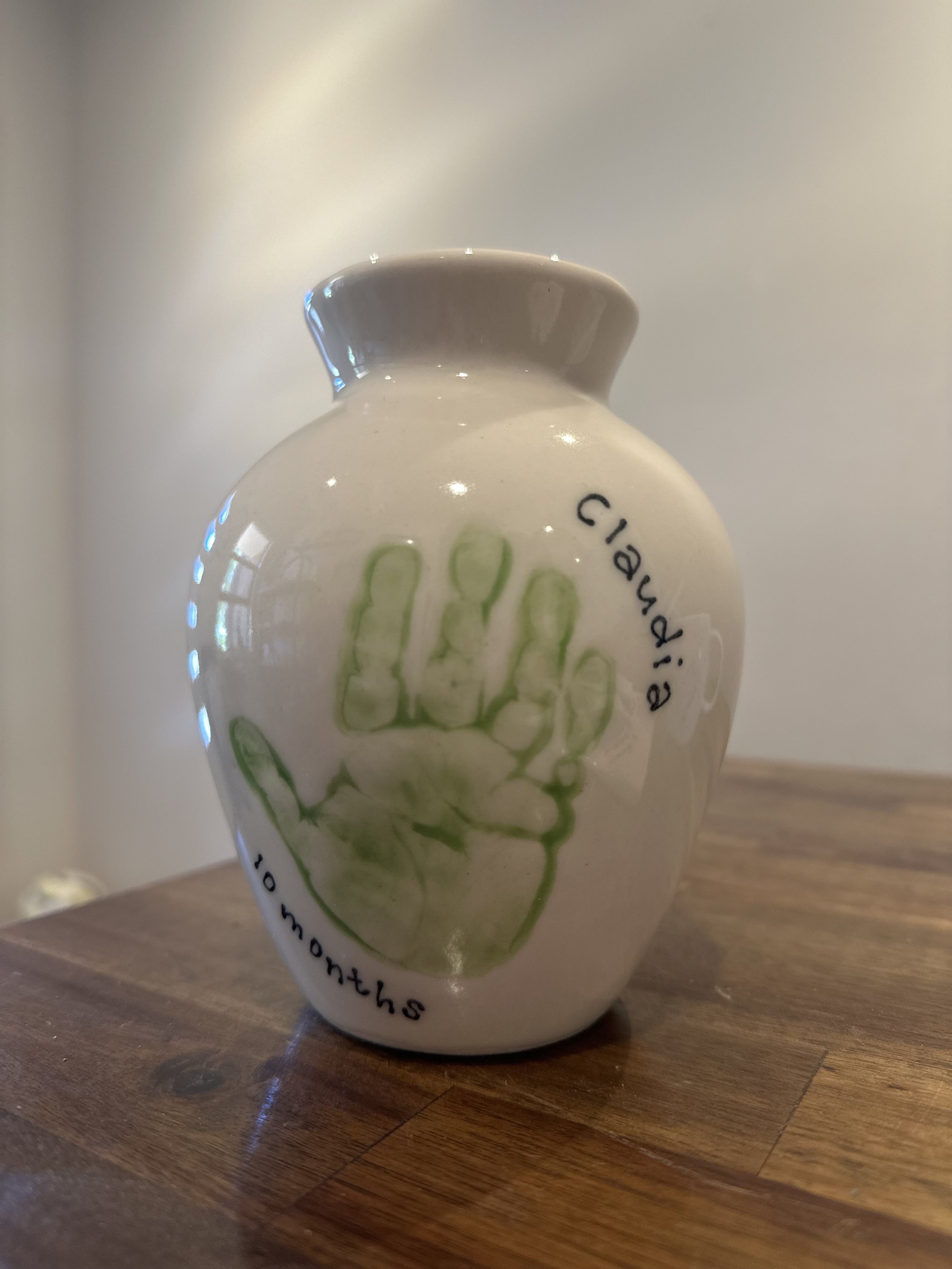 Personalised Baby Handprint - Ceramic Medium Bouquet Vase