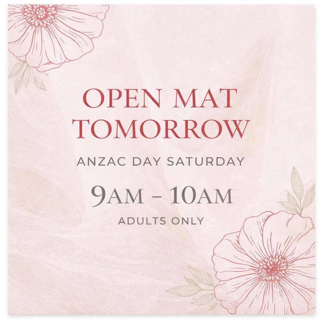 ANZAC Day Open Mat Tomorrow

No regular classes running this Saturday.
If you miss a session, feel free to make up for it in the next week!

🕘 9:00&ndash;10:00am
👊 Adults only

See you on the mats.