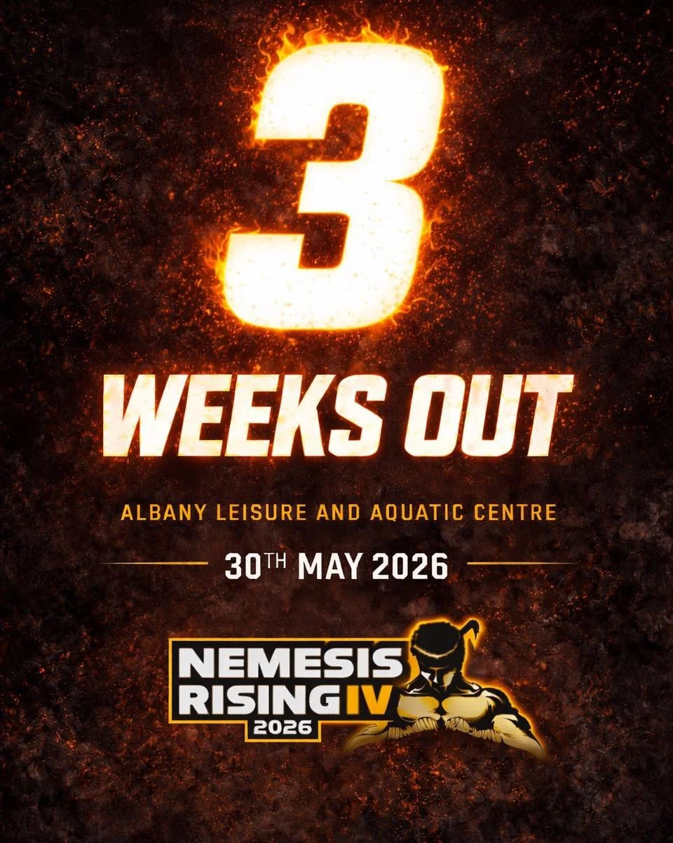 3 weeks to go 🔥

Nemesis Rising 4
May 30th | Albany Leisure and Aquatic Centre 

Final preparations underway
This will be a big night

🎟 Get tickets now at Lovett Muay Thai
Limited tickets available at the door, event will be streamed via live comb