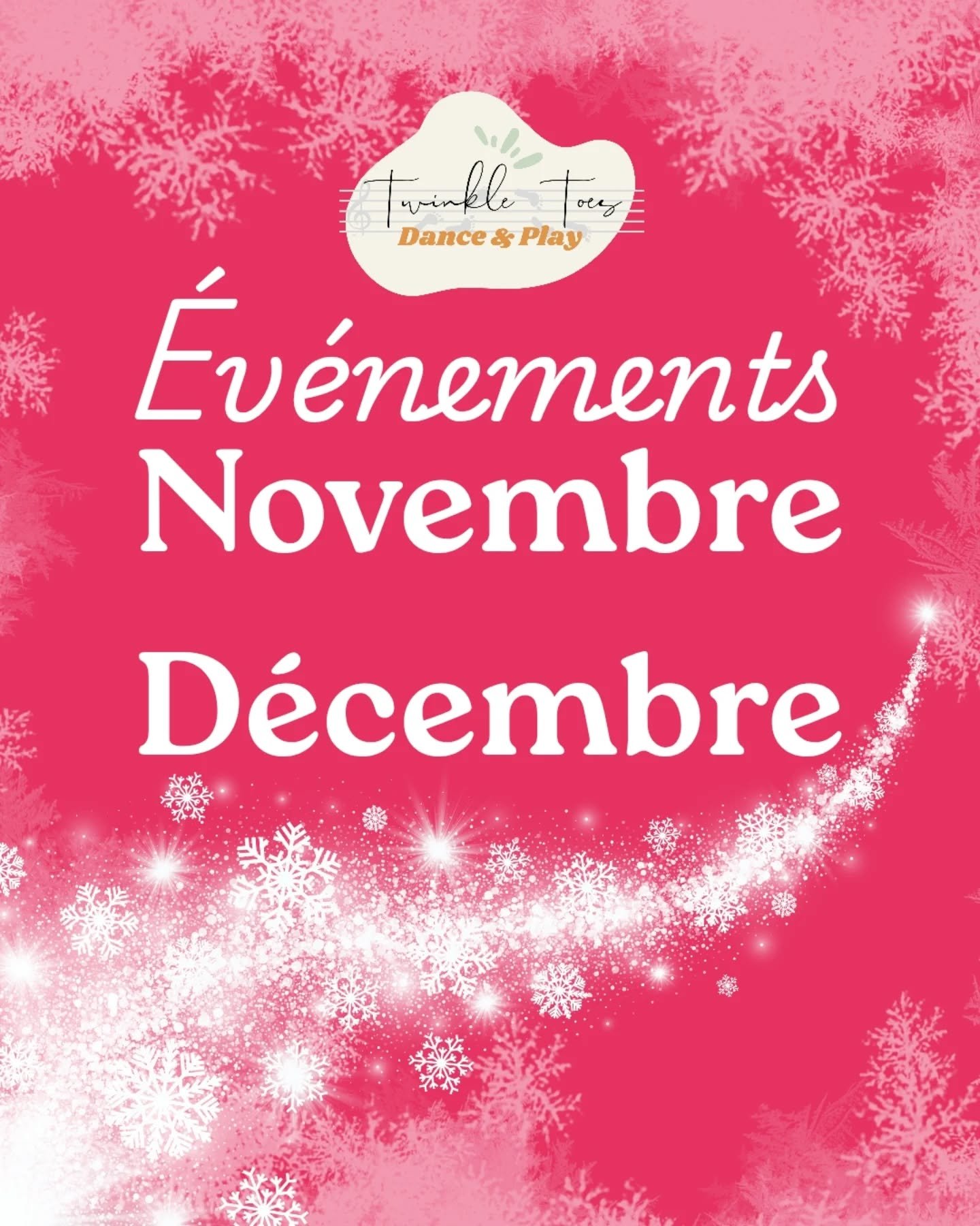 ✨NOS &Eacute;V&Eacute;NEMENTS EN NOVEMBRE/D&Eacute;CEMBRE✨

16/11 The Nutcracker🩰 @librairie_laventurecreative
9h30-10h 1-3 Ans
10h30-11h30 3-6 Ans 

📍Bouc-Bel-Air

22/11 Teddy-bears Picnic 🧸

10h-11h
3-7 ans 

📍Le Tholonet

06/12 The Nutcracker 