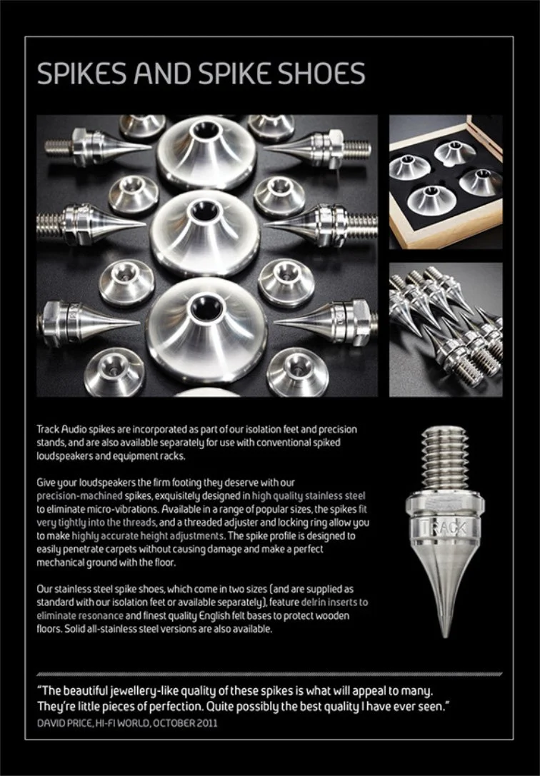 Track Audio flyer design centre page.