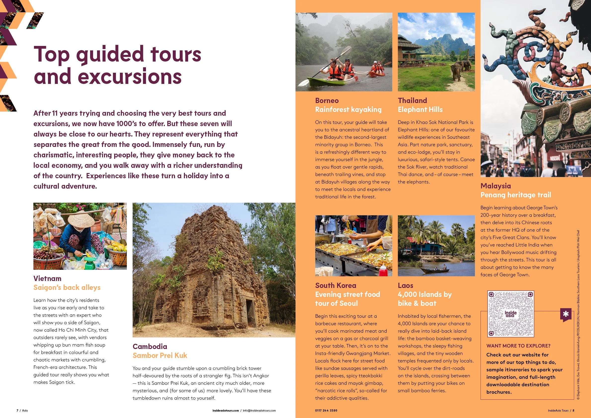 Inside Asia mini brochure double-page spread.