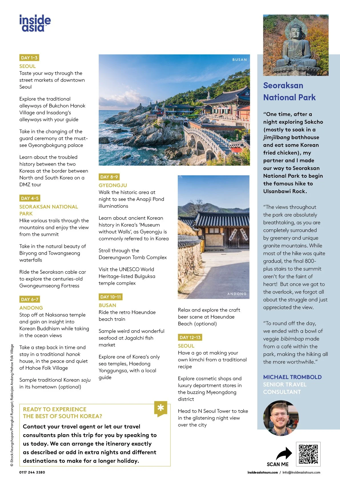 Inside Asia South Korea A5 flyer.