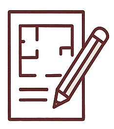 Icon of a clipboard with a pencil, representing note-taking or editing.
