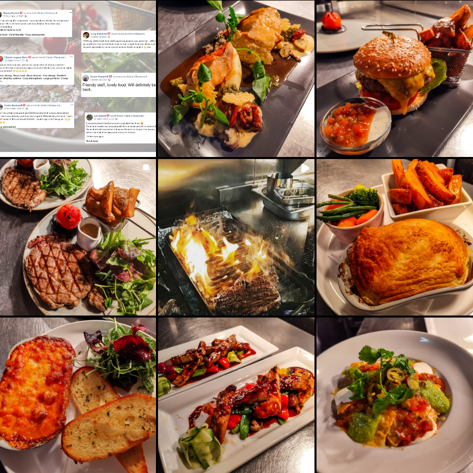 Menu items and reviews from Dante's Restaurant