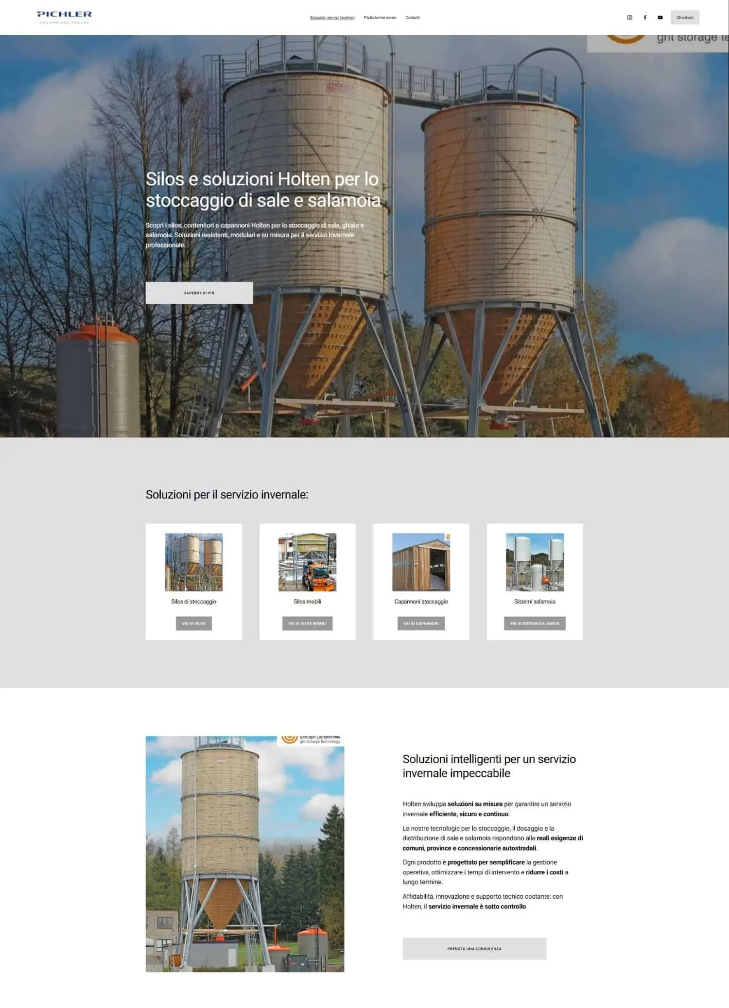 Screenshot der Pichler-Website