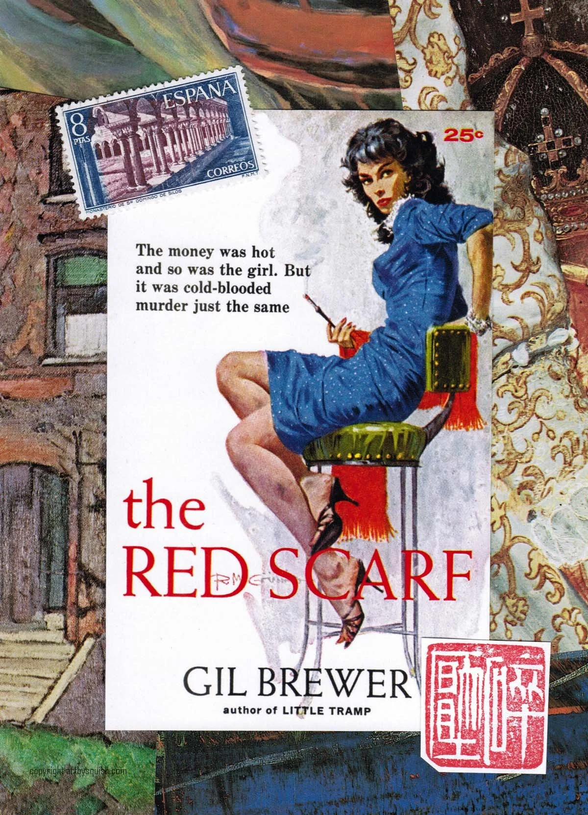 The Red Scarf - 5"x7"