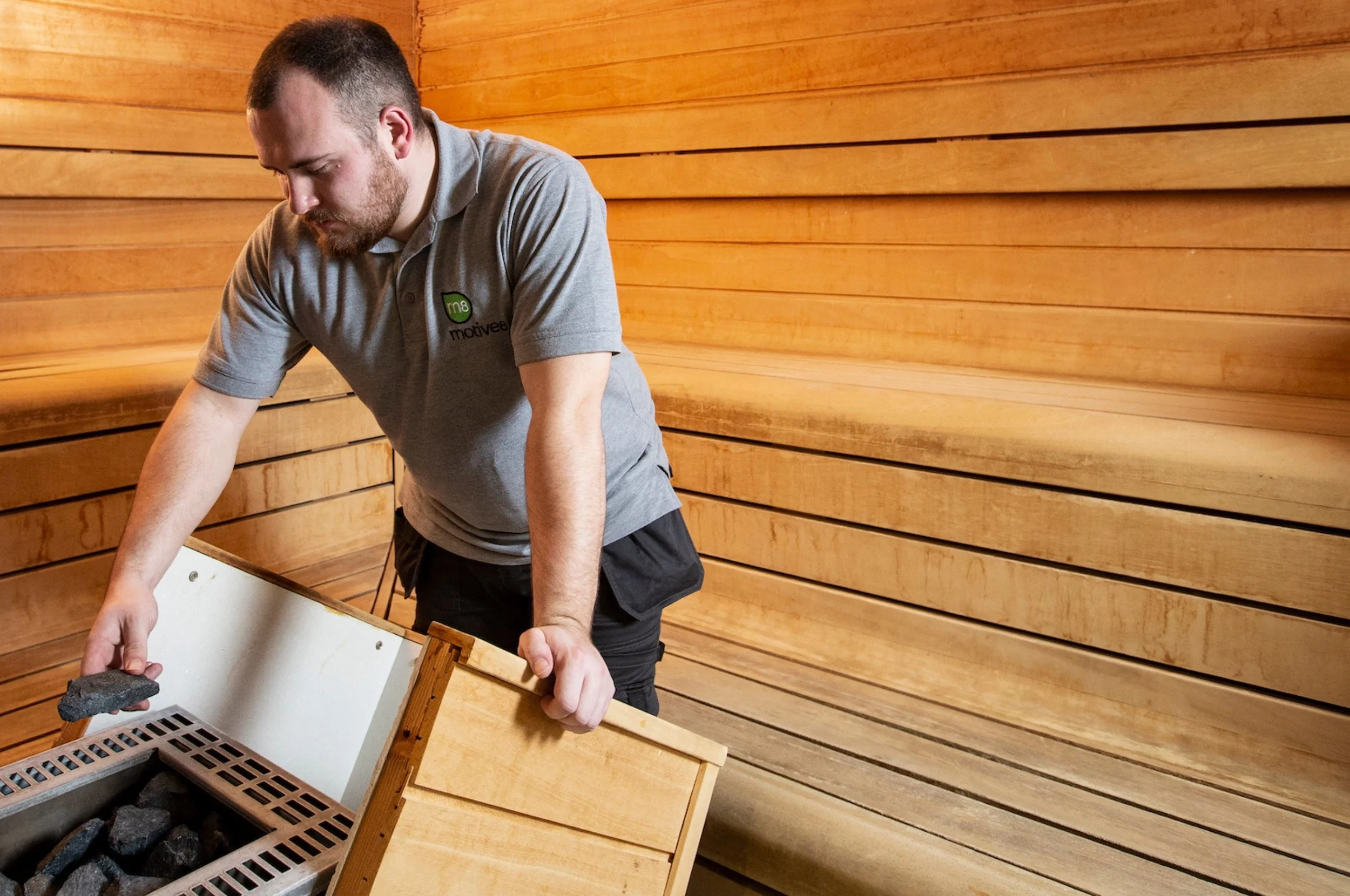Specialized cleaning services Perth – KLES team performing sauna and leisure facility cleaning and maintenance with eco-friendly, reliable in-house staff.