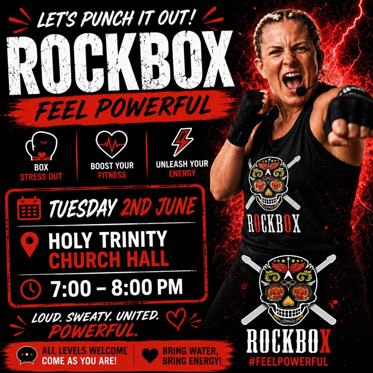 🔥 TUESDAY ROCKBOX IS BACK! 🔥

A new month. A new opportunity to move, sweat and feel amazing.

Join me on Tuesday 2nd June at Holy Trinity Church Hall for an hour of RockBox energy, fitness and fun.

Whether you&rsquo;re a regular, haven&rsquo;t be