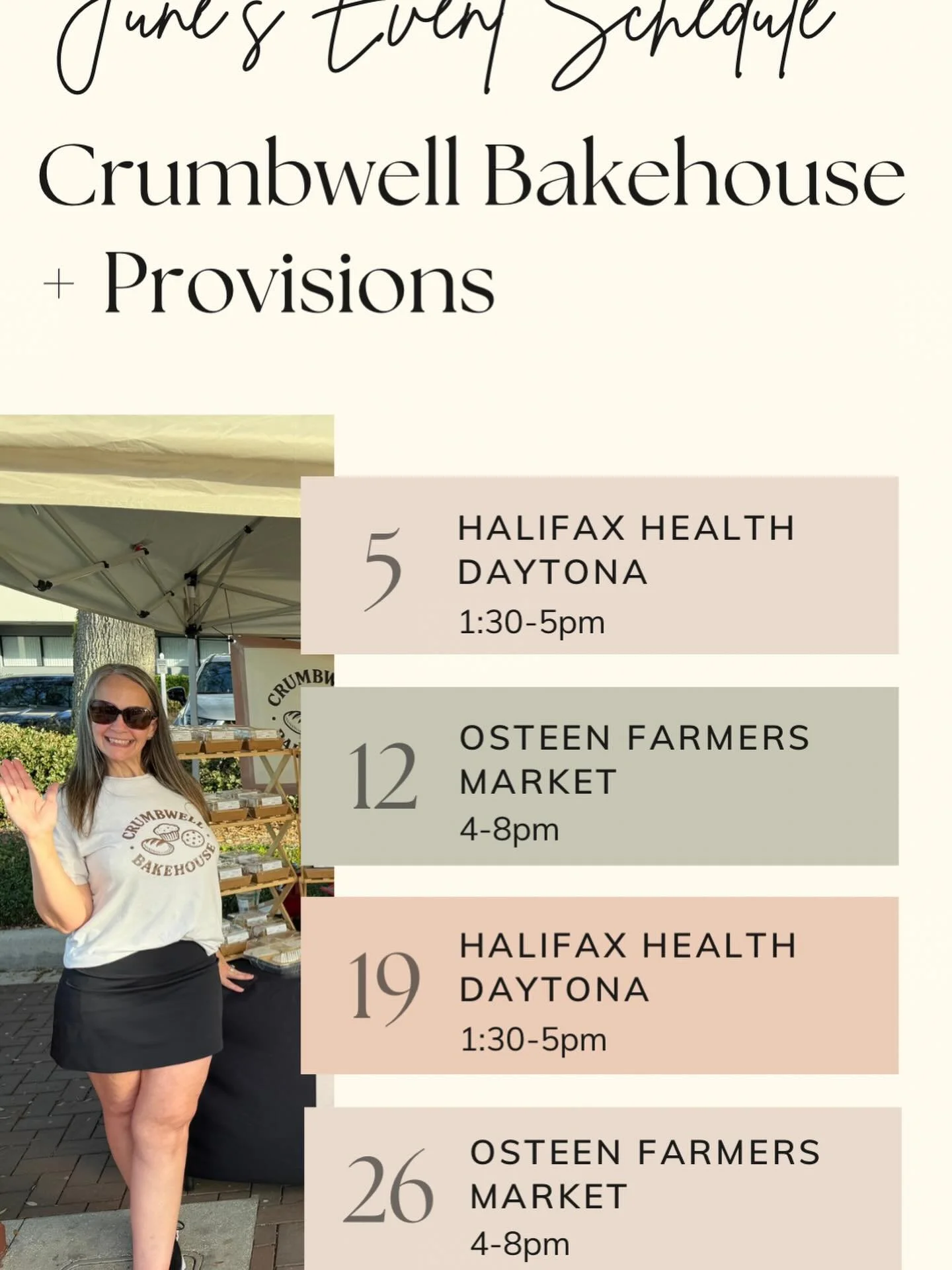 Here&rsquo;s my event schedule for June!
Come see me at either location!
#farmersmarket #popupmarket #cottagebakery #shoplocal #supportsmallbiz