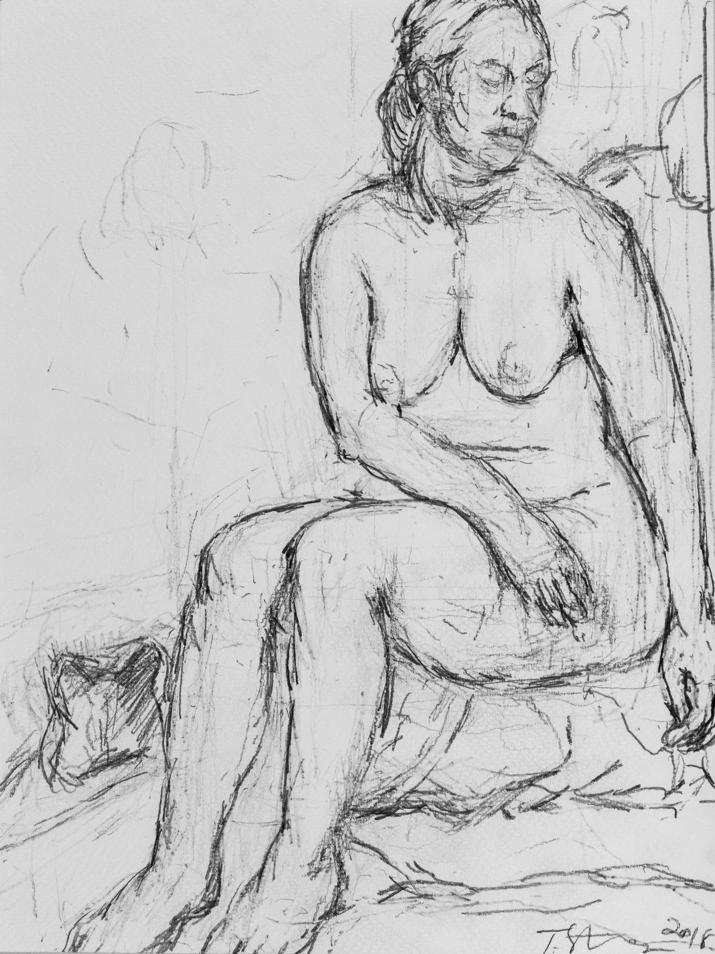 Works on Paper: Seated Woman